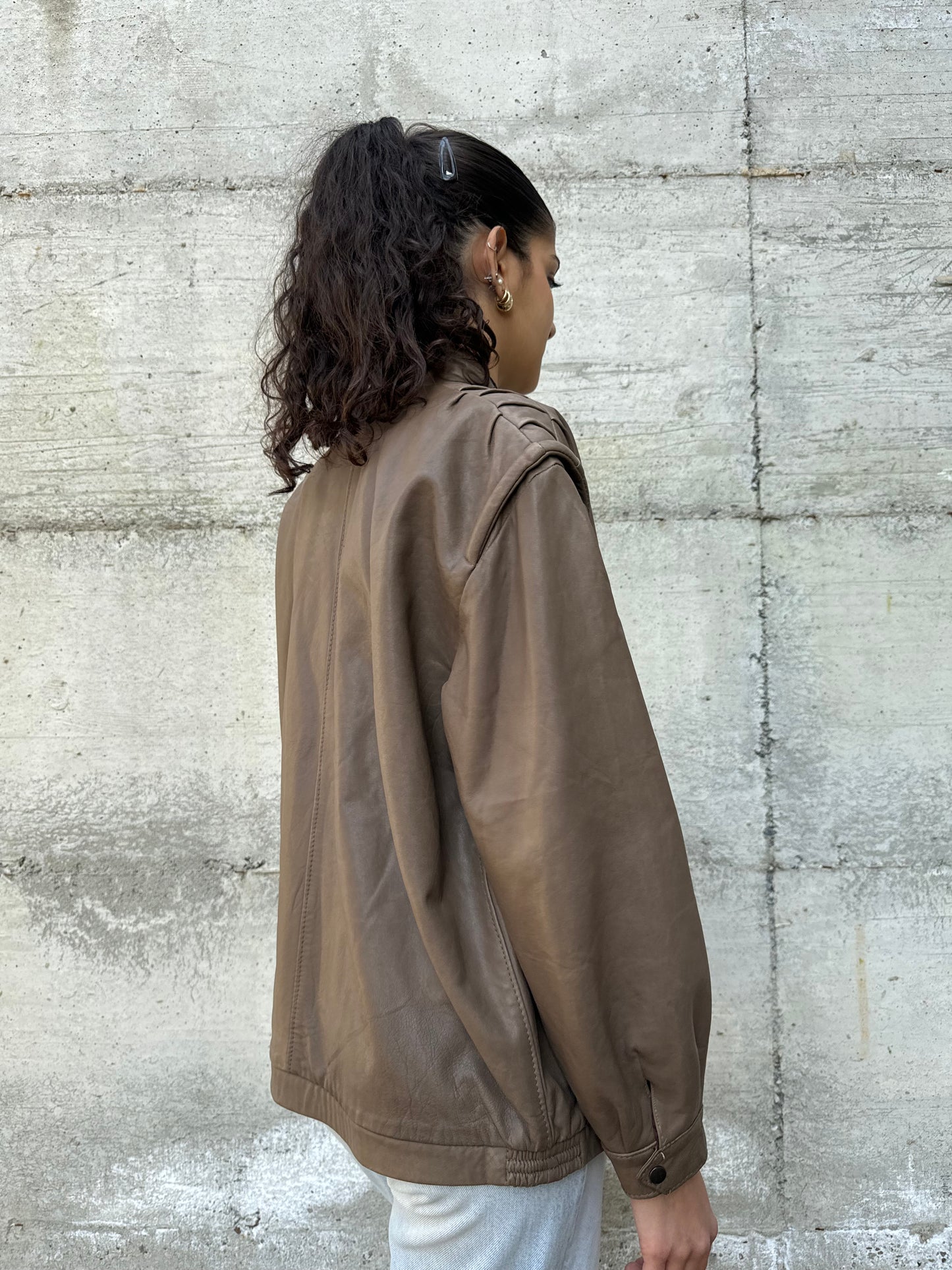 Bomberino donna liscio in vera pelle nappata