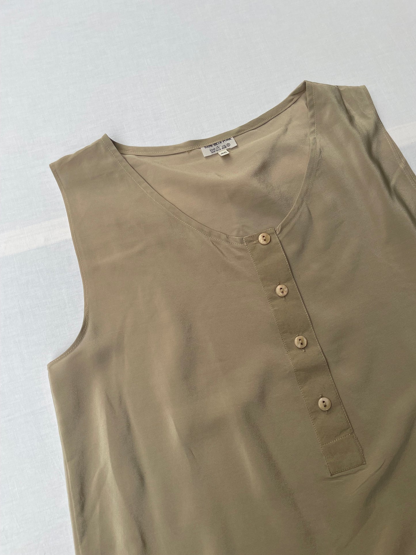 Top 100% seta beige - taglia M