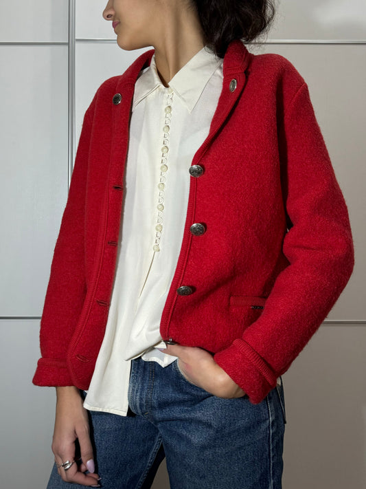 Giacchino tirolese Geiger rosso, in pura lana vergine