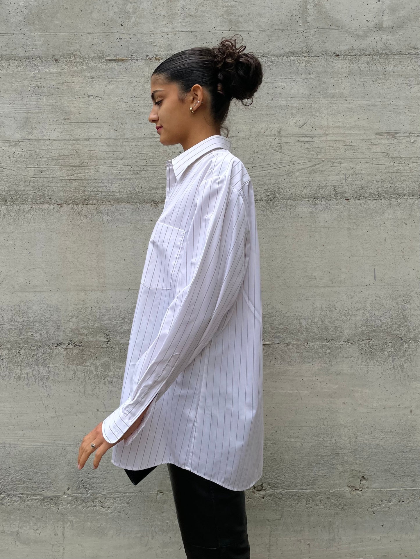 Camicia oversize striped 100% cotone