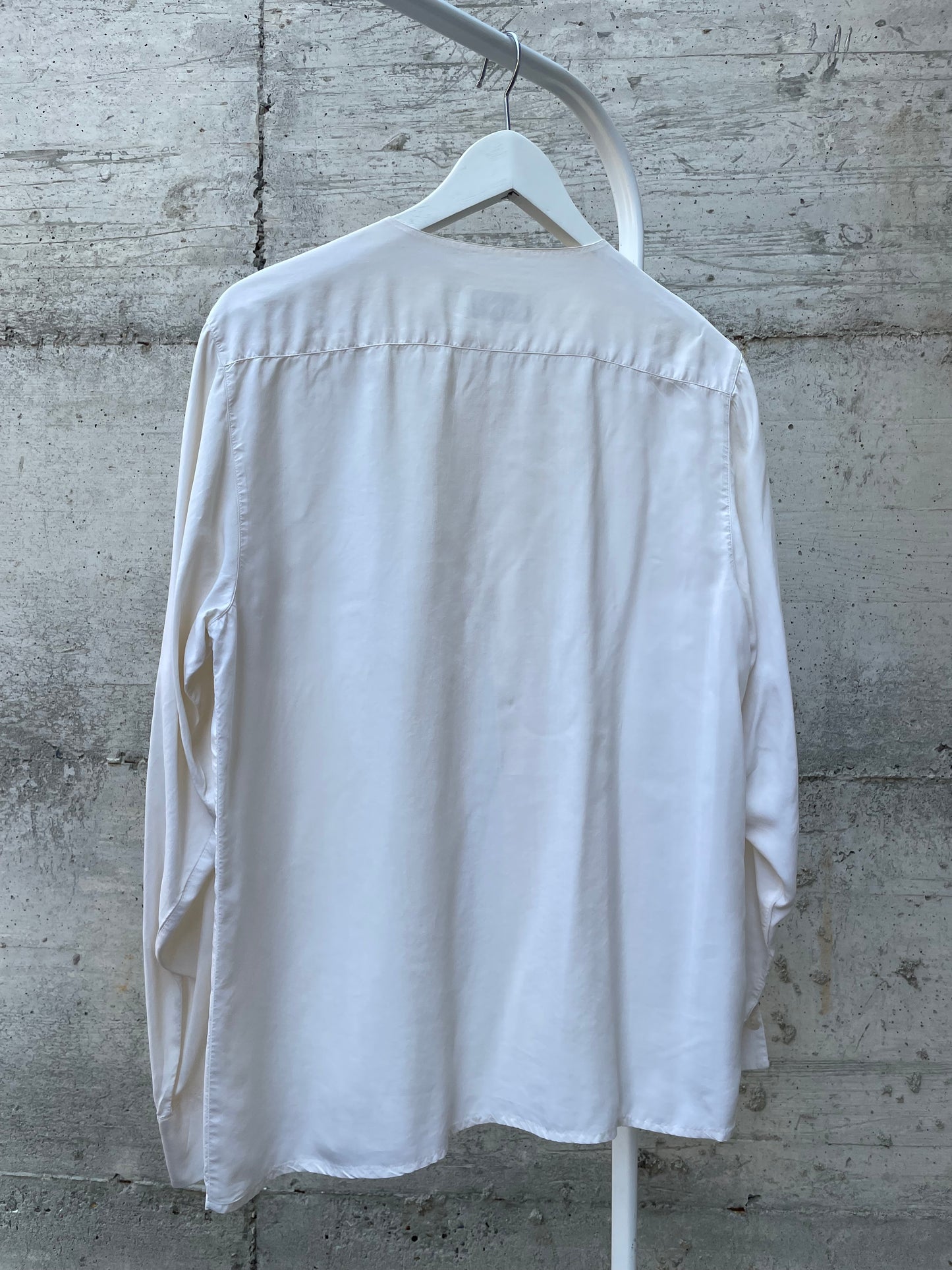 Blusa bianca 100% seta sartoriale, taglia 44it