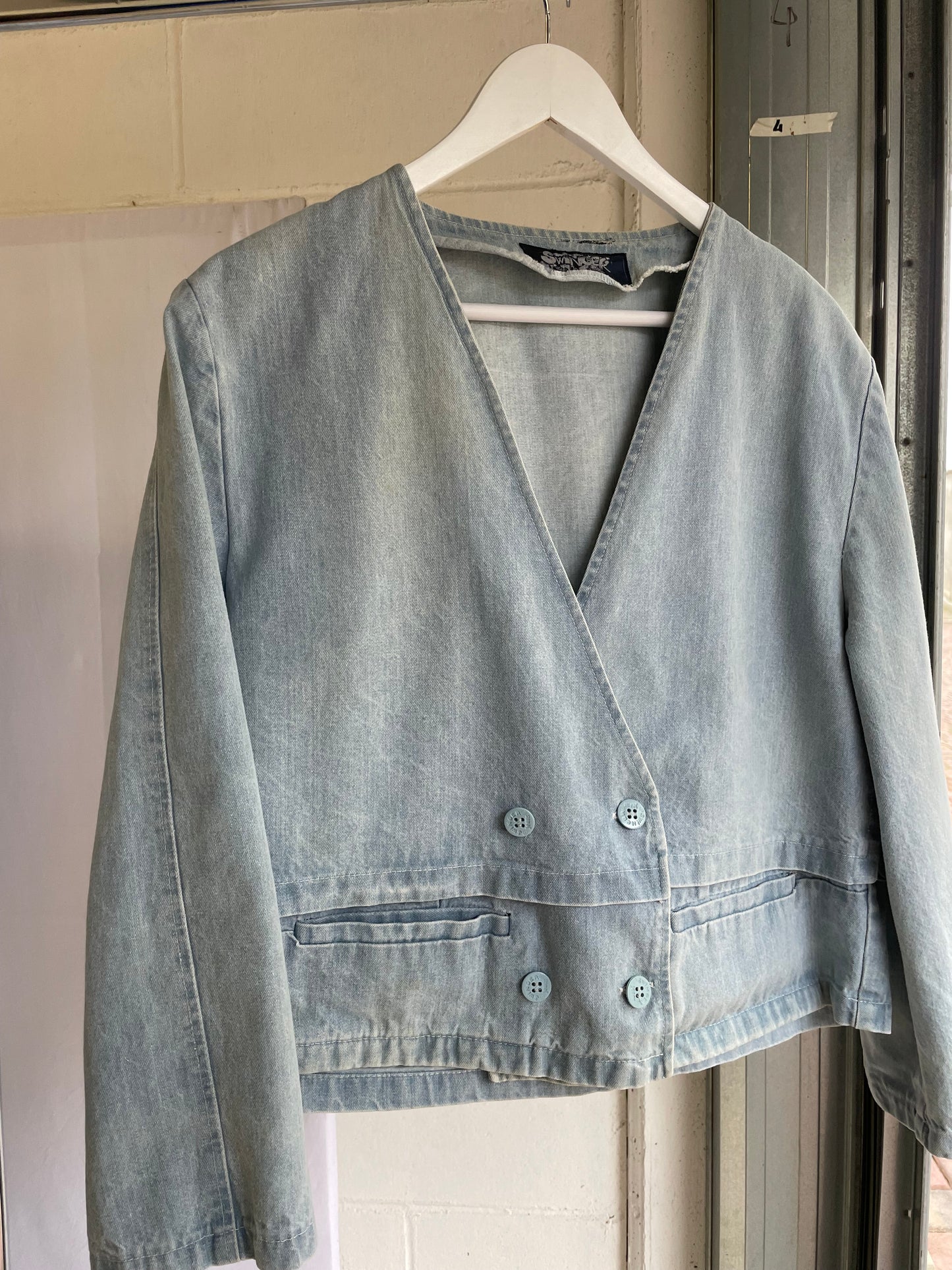 Giacchina denim cropped lavaggio chiaro 100% cotone - taglia M