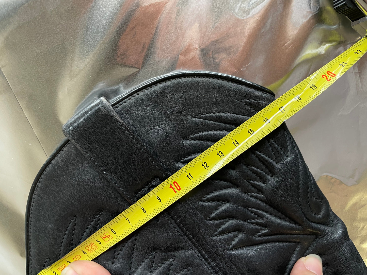 EU 38.5/39 - Texano vintage al polpaccio in vera pelle nero