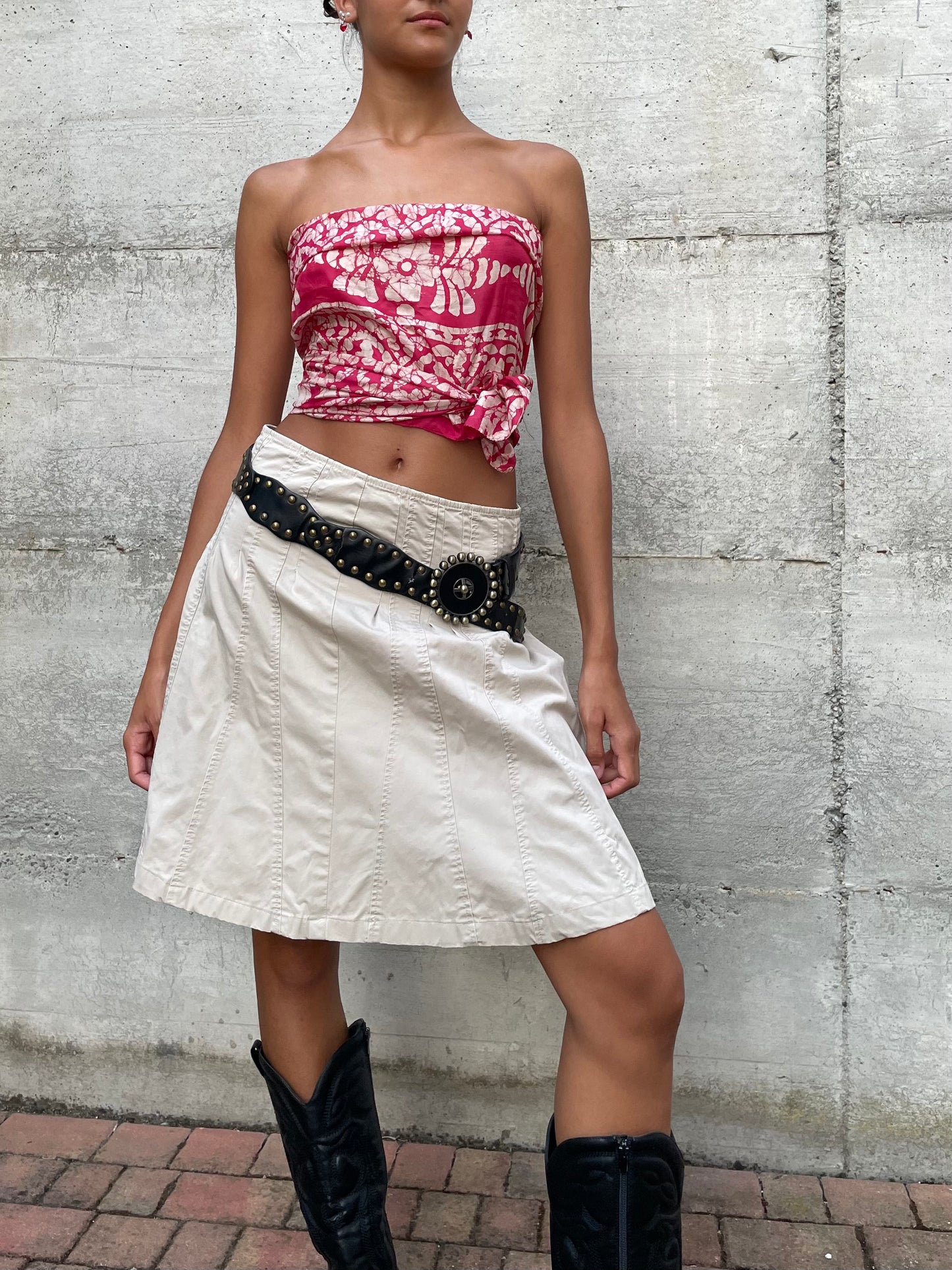 Gonna cargo Y2K sabbia, 100% cotone - taglia M