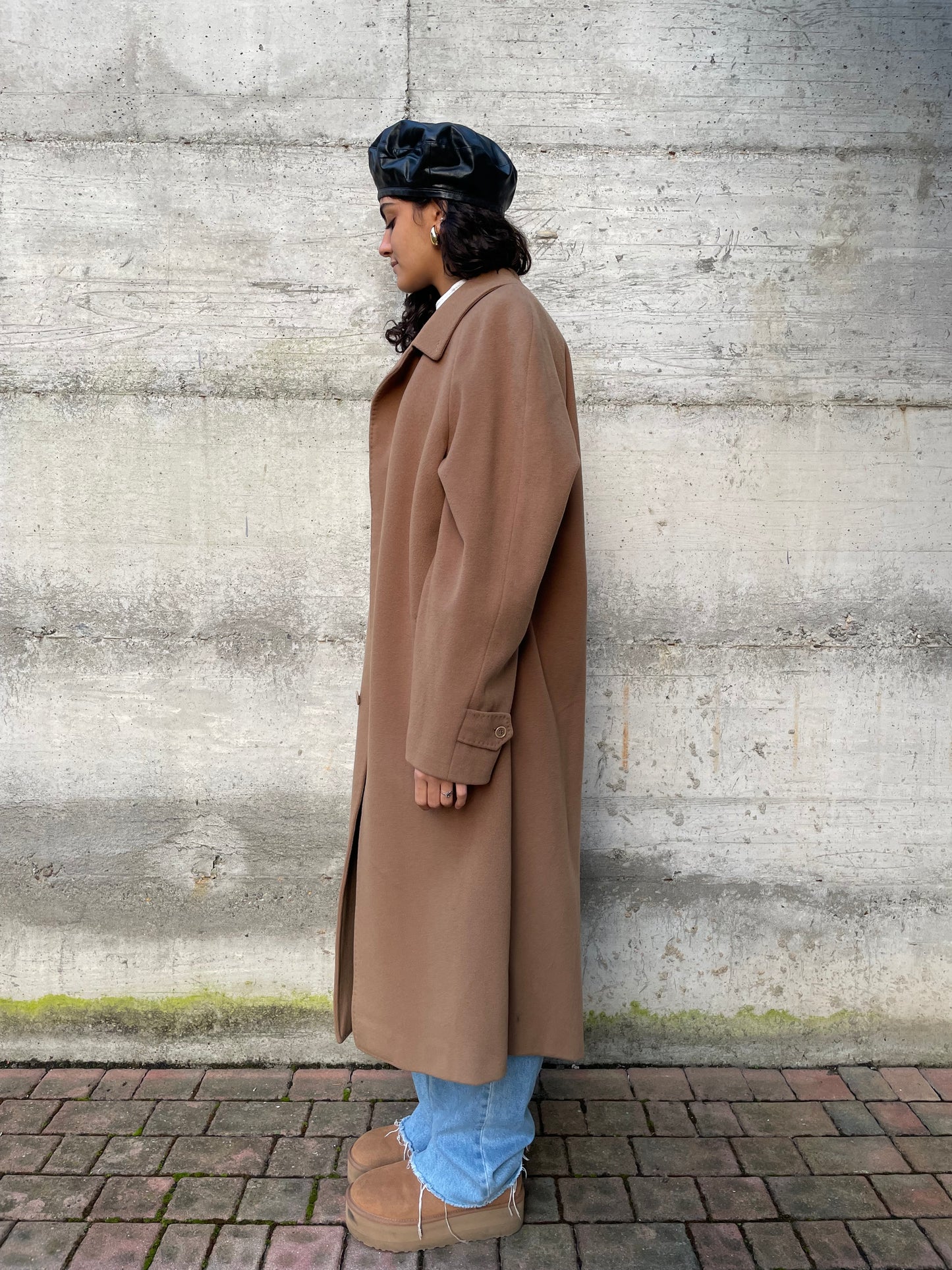 Cappotto lungo monopetto cammello, Del Mare 1911, 50% cashmere 50% lana - taglia L uomo