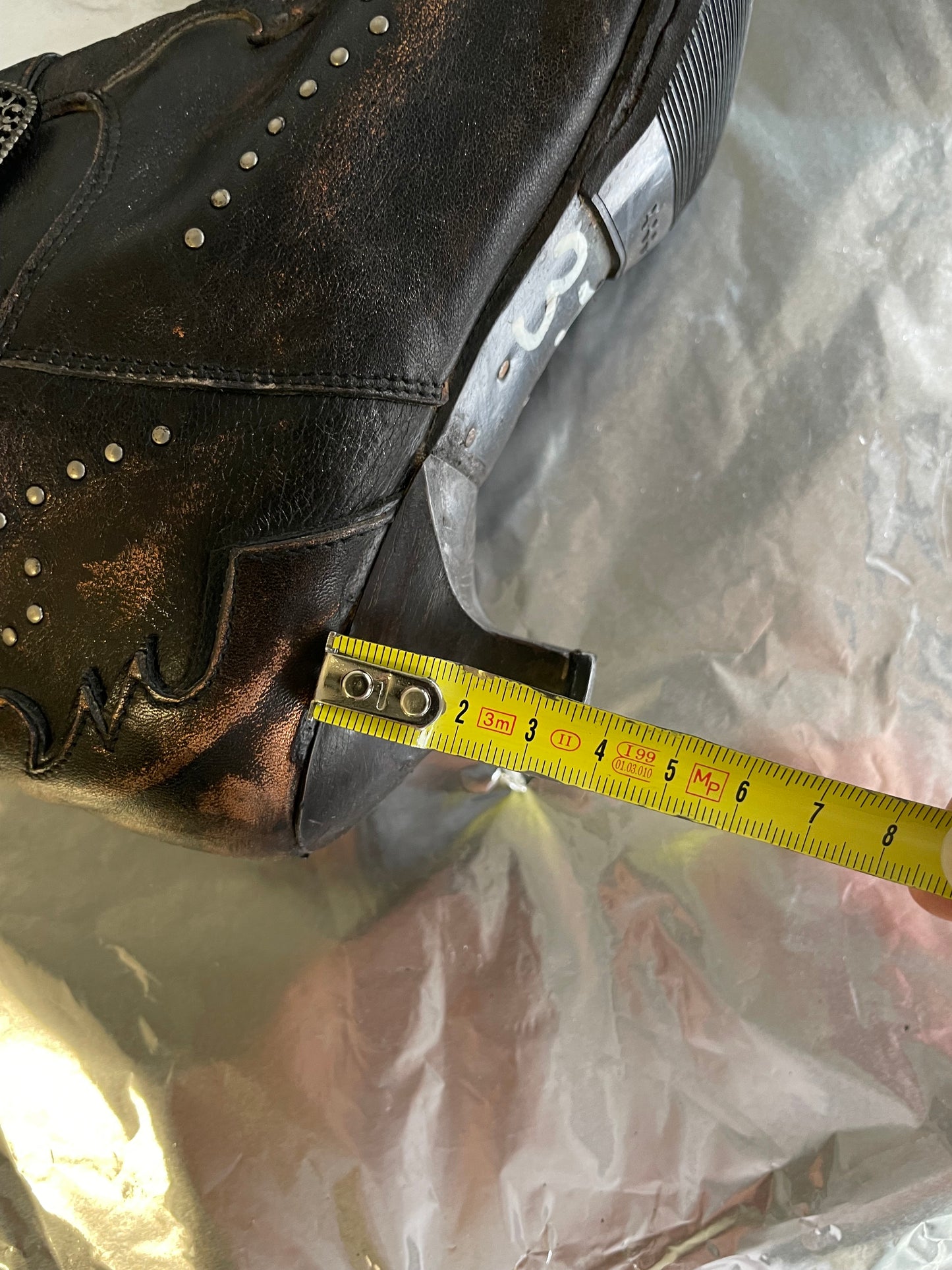 EU 37 - Texano 90s vera pelle a punta tacco basso 4cm