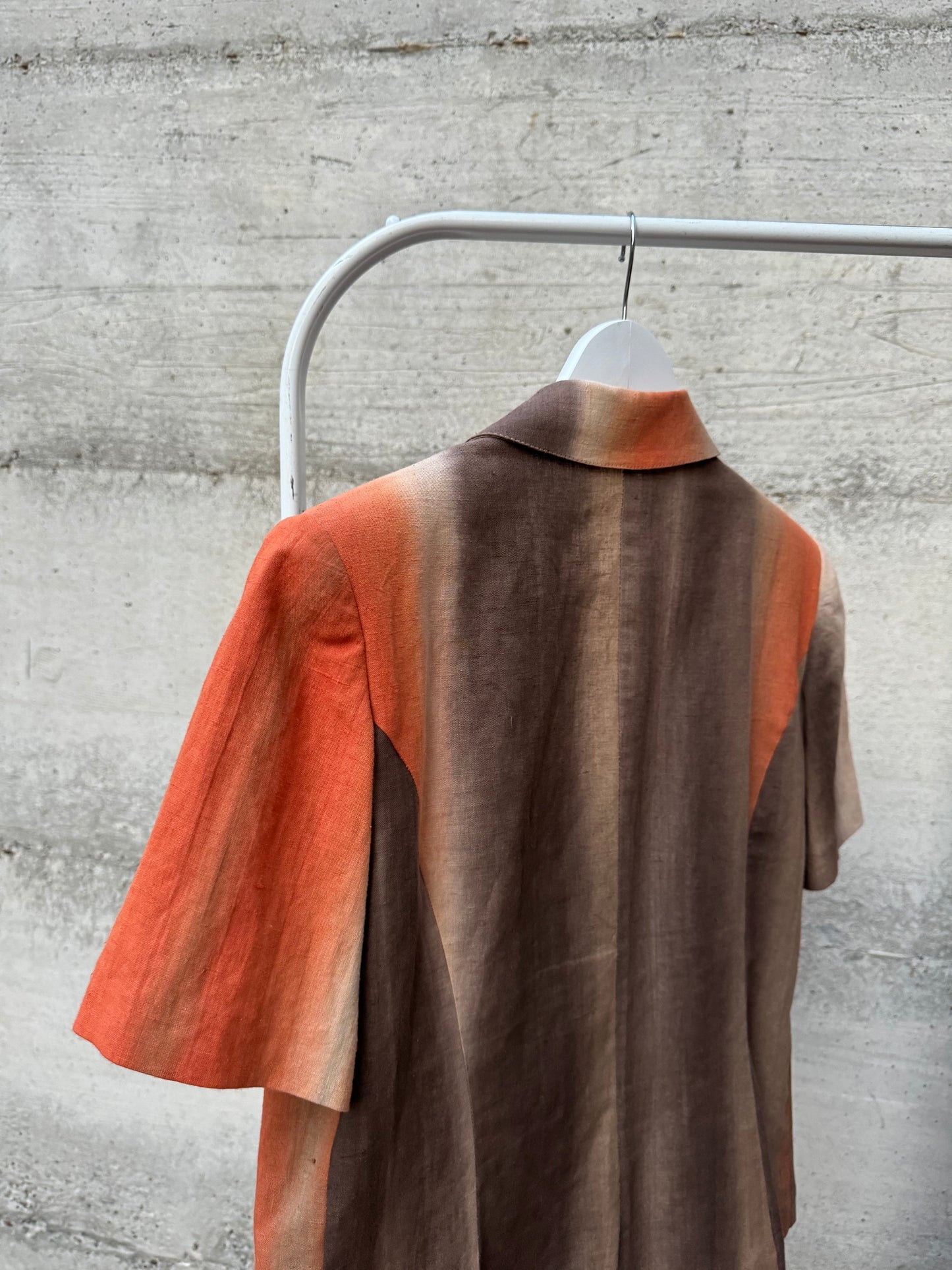 Blazer a manica corta sartoriale in misto lino e cotone