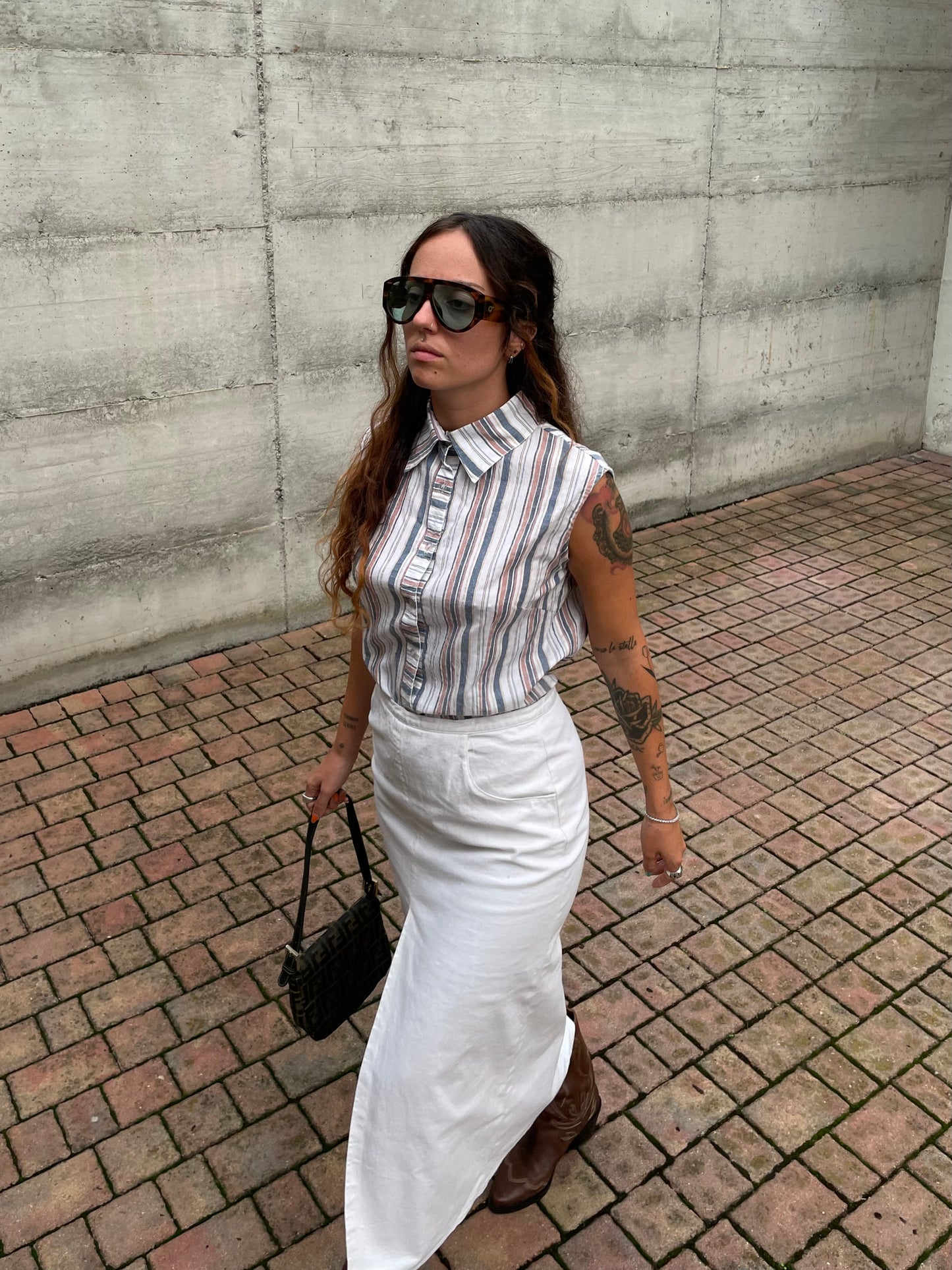 Top polo stripes in cotone - taglia M