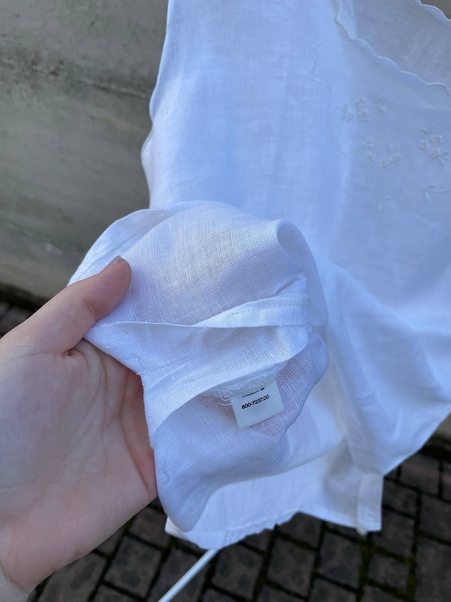 Top bianco 50% cotone 50% lino