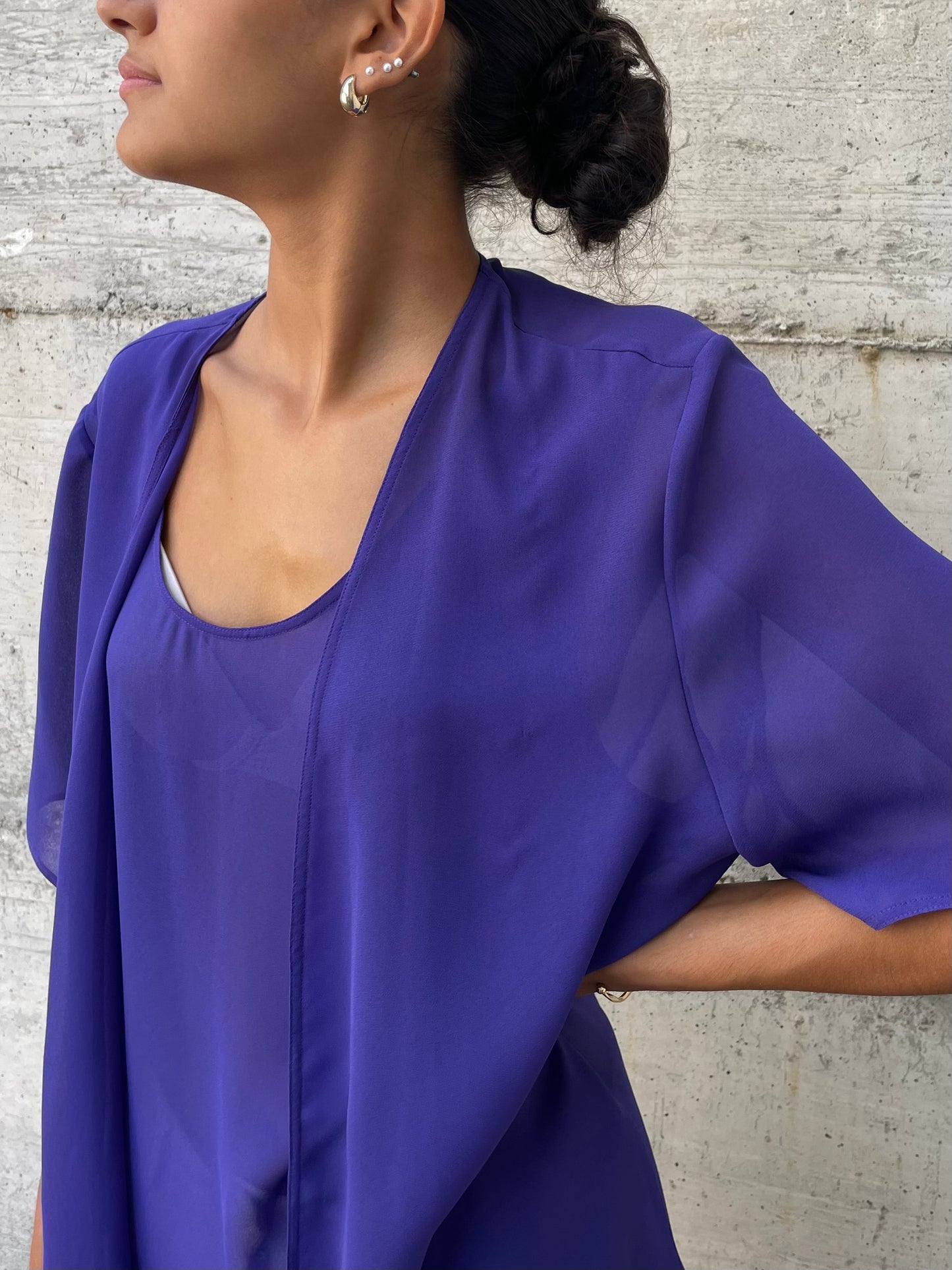 Blusa sheer Elena Mirò viola - taglia XL