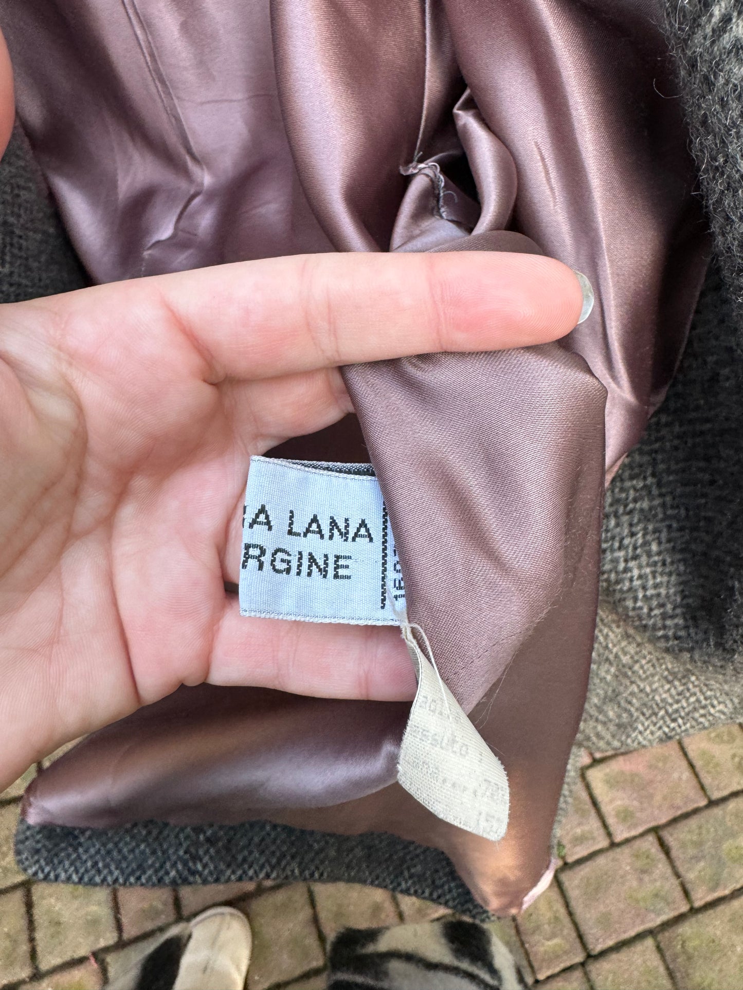 Cappotto corto sartoriale grigio spigato in pura lana vergine