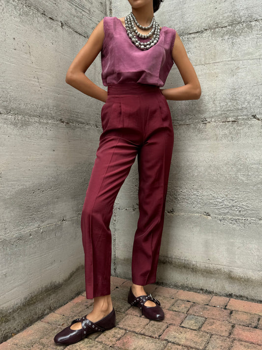 Pantalone sartoriale vinaccia, taglia S