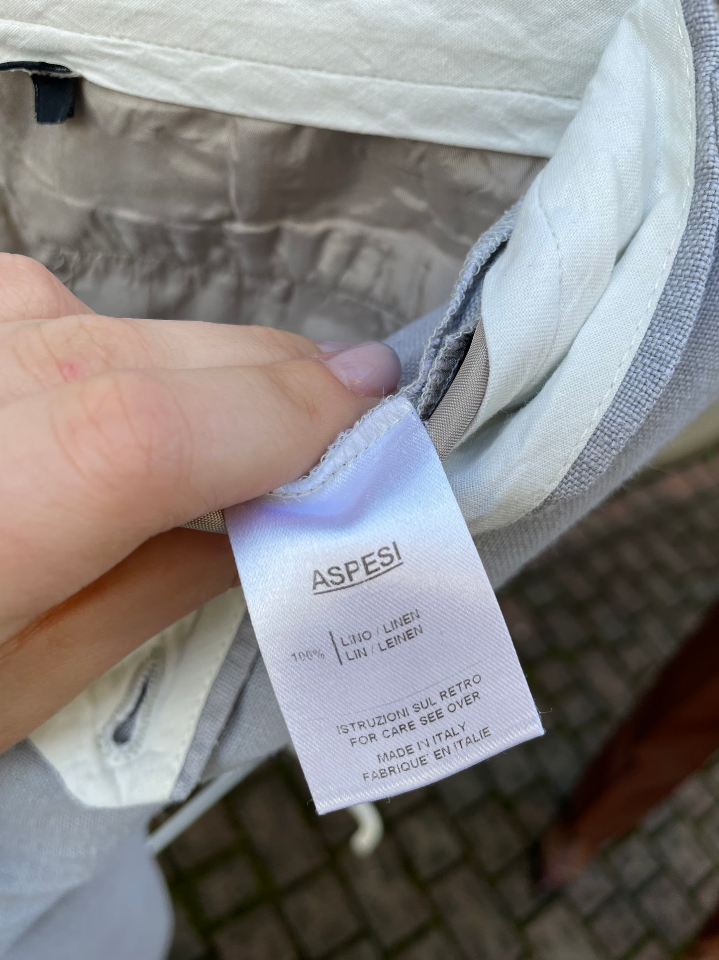 Pantalone Aspesi ghiaccio 100% lino - tg. 42