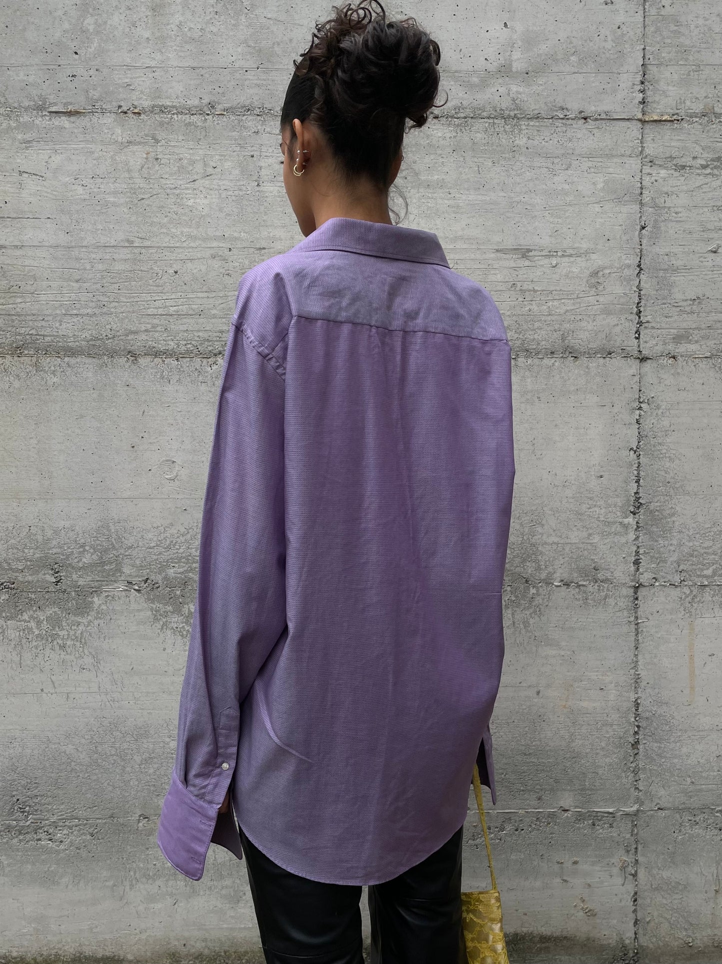 Camicia oversize lilla 100% cotone