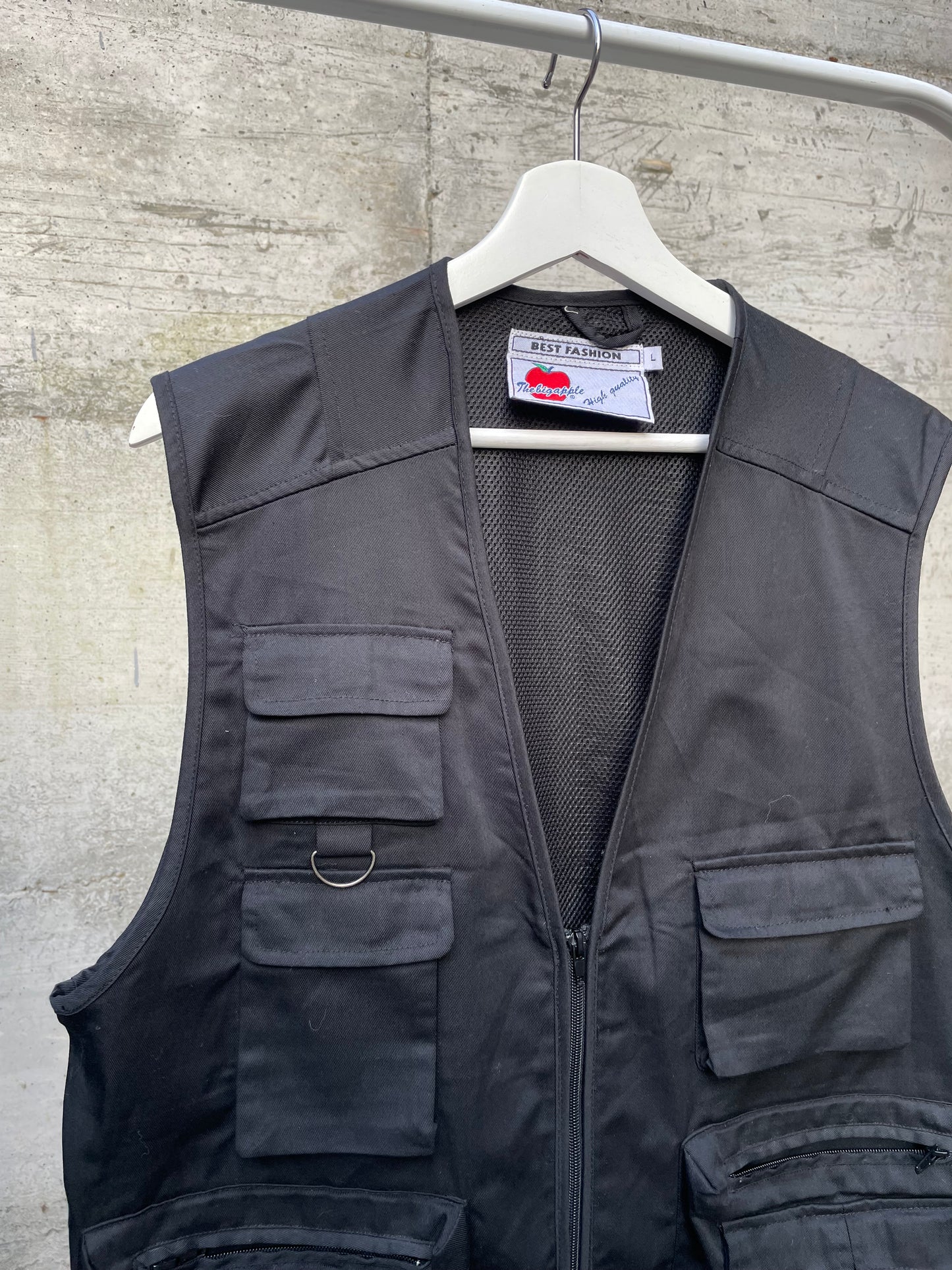 Gilet cargo multipocket nero