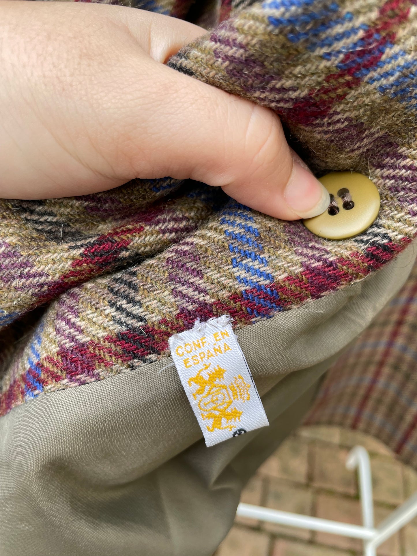 Blazer sartoriale doppiopetto tartan in misto lana