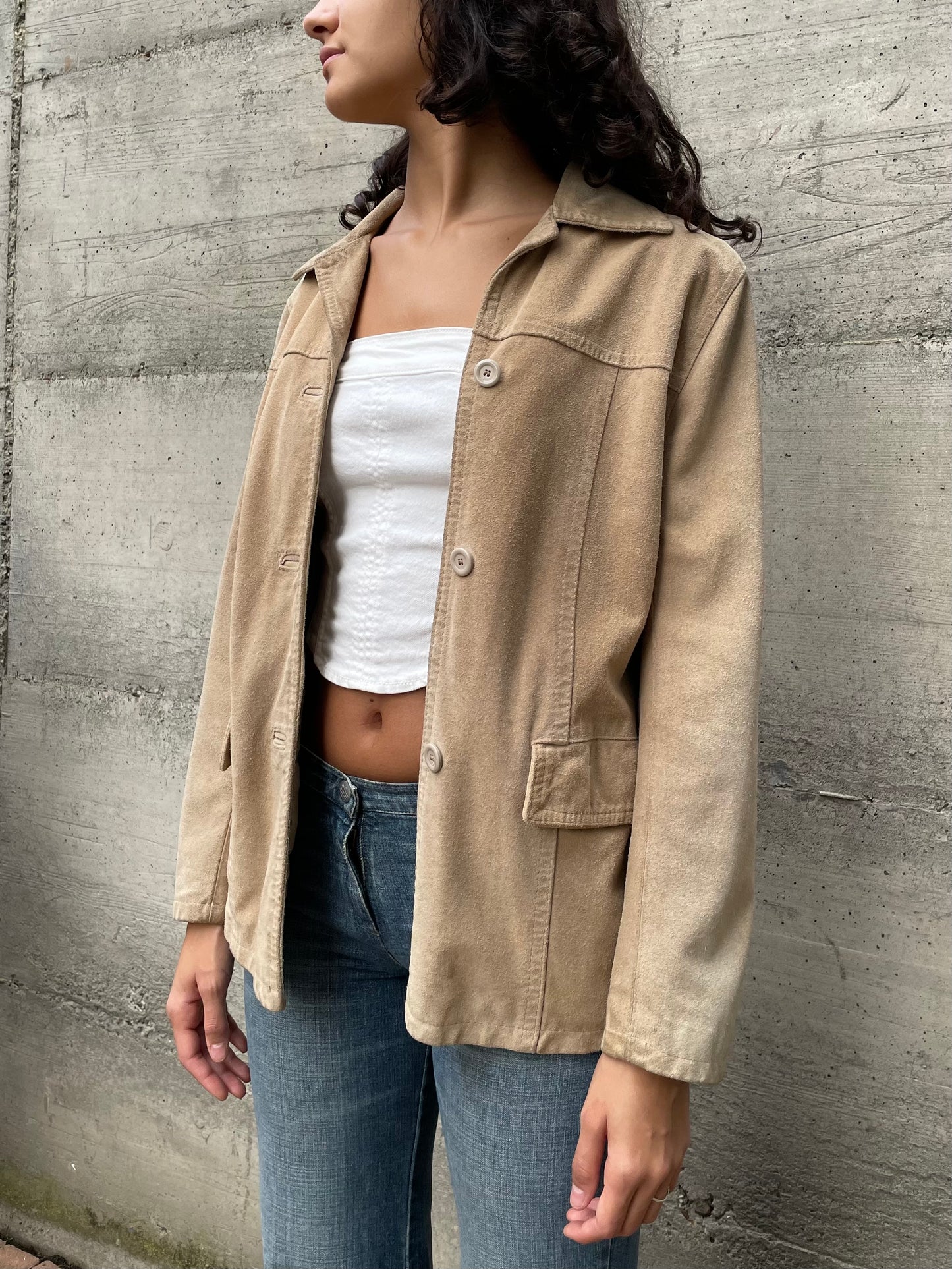 Blazer suede sabbia - taglia S/M