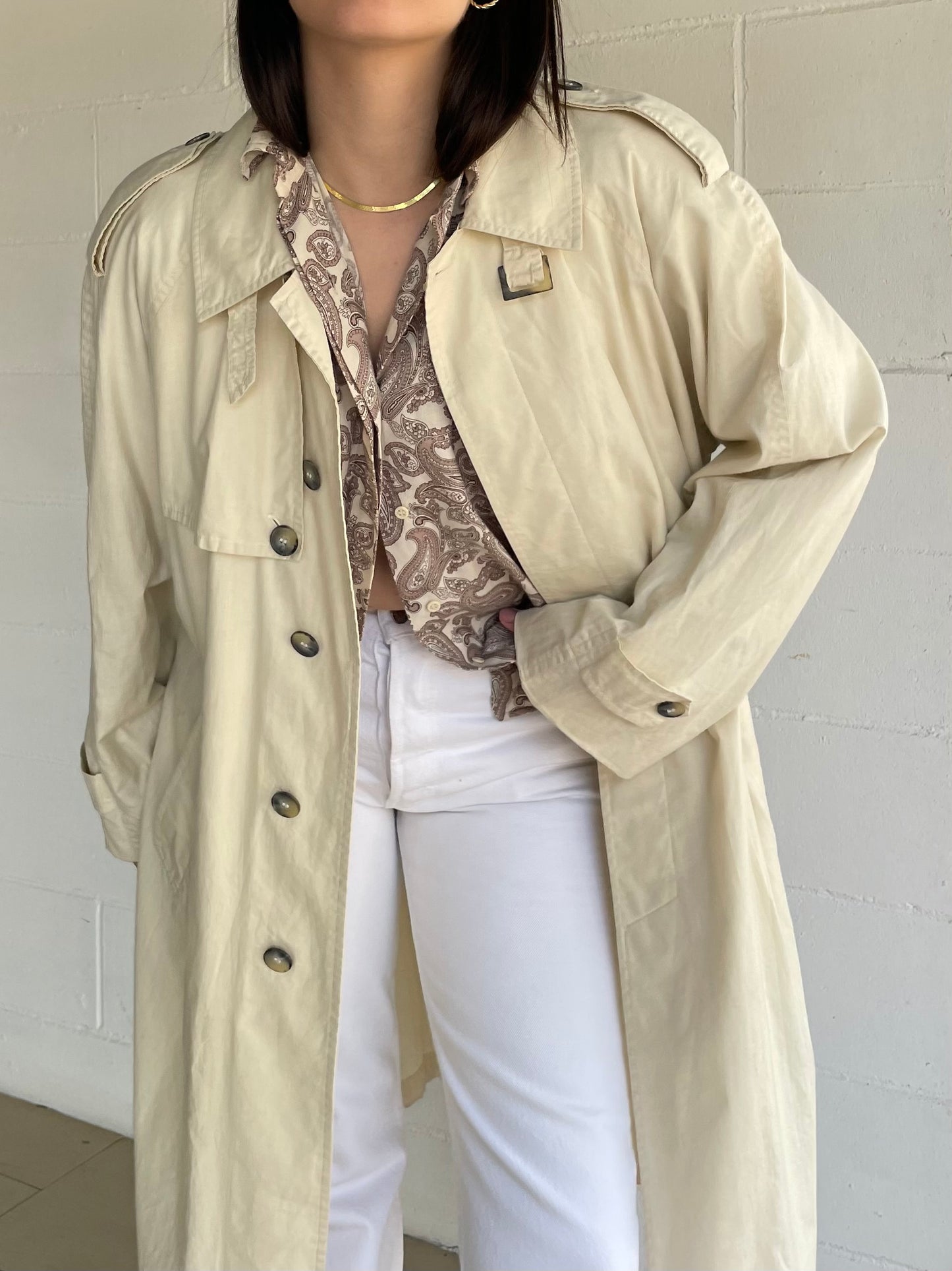 Trenchcoat crema in cotone Andrea Silardi