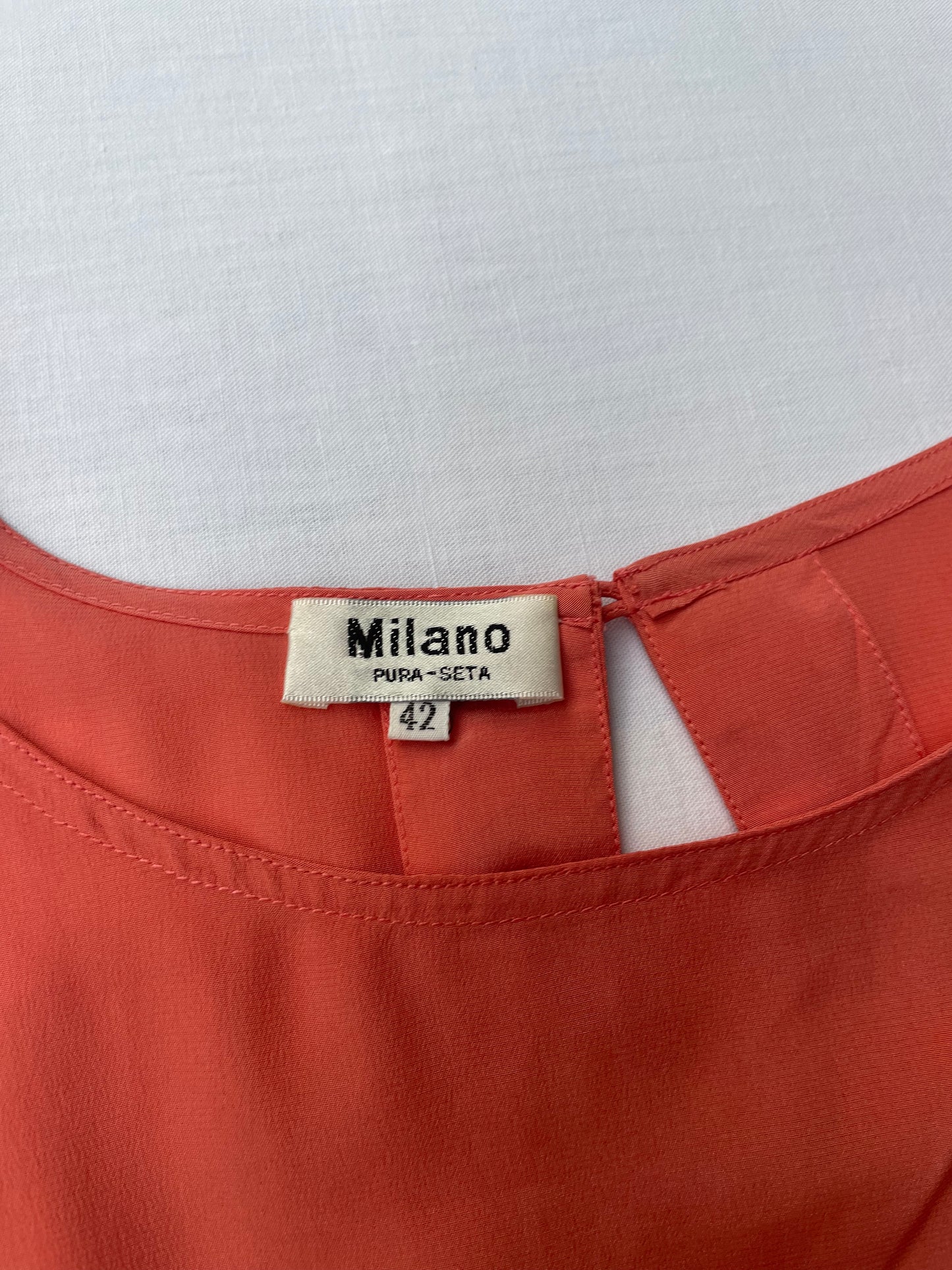 Top scivolato in pura seta salmone - taglia M