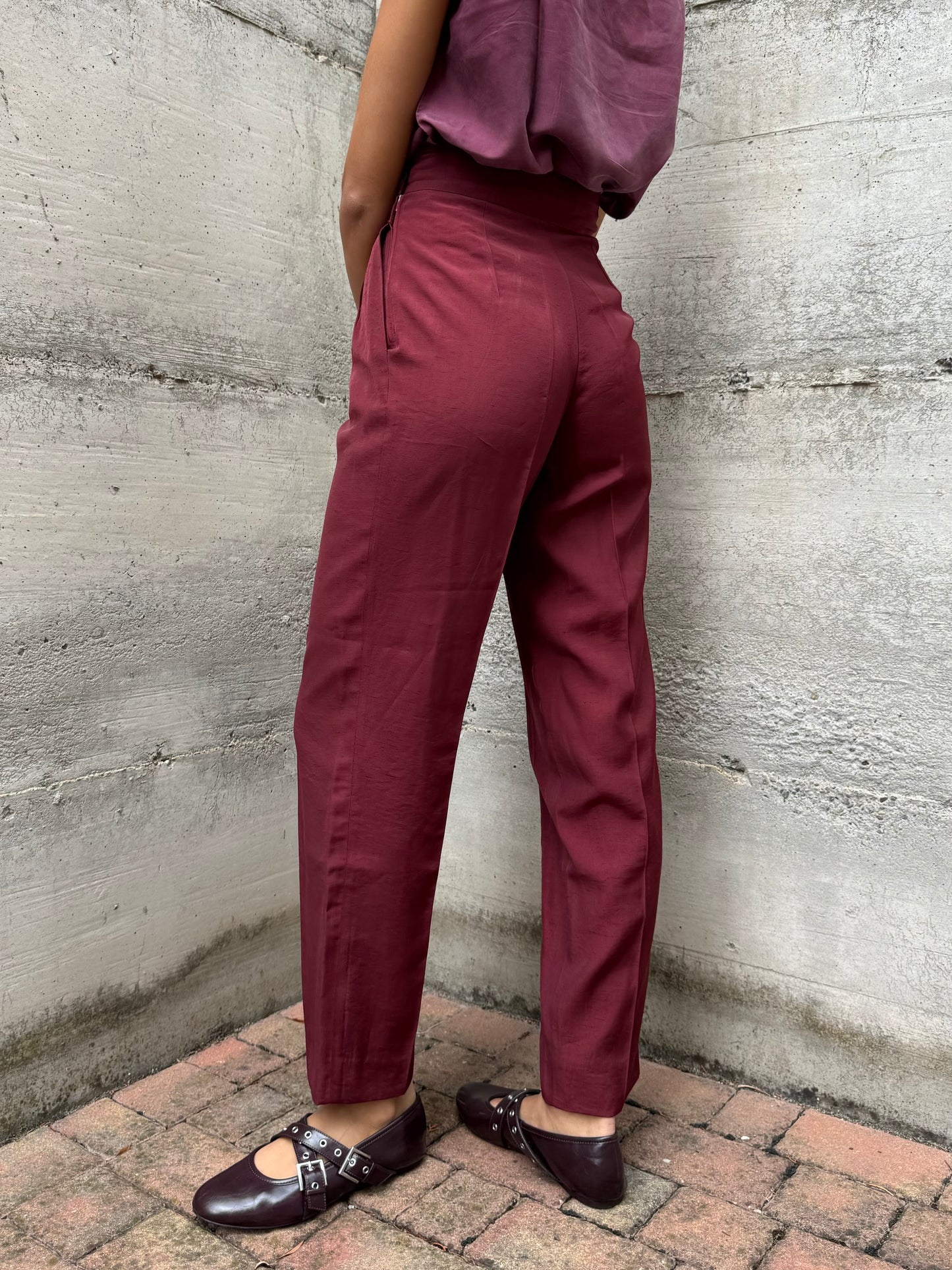 Pantalone sartoriale vinaccia, taglia S