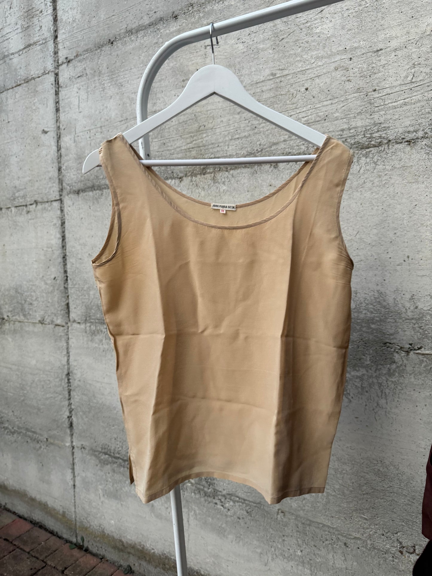 Top sartoriale in pura seta