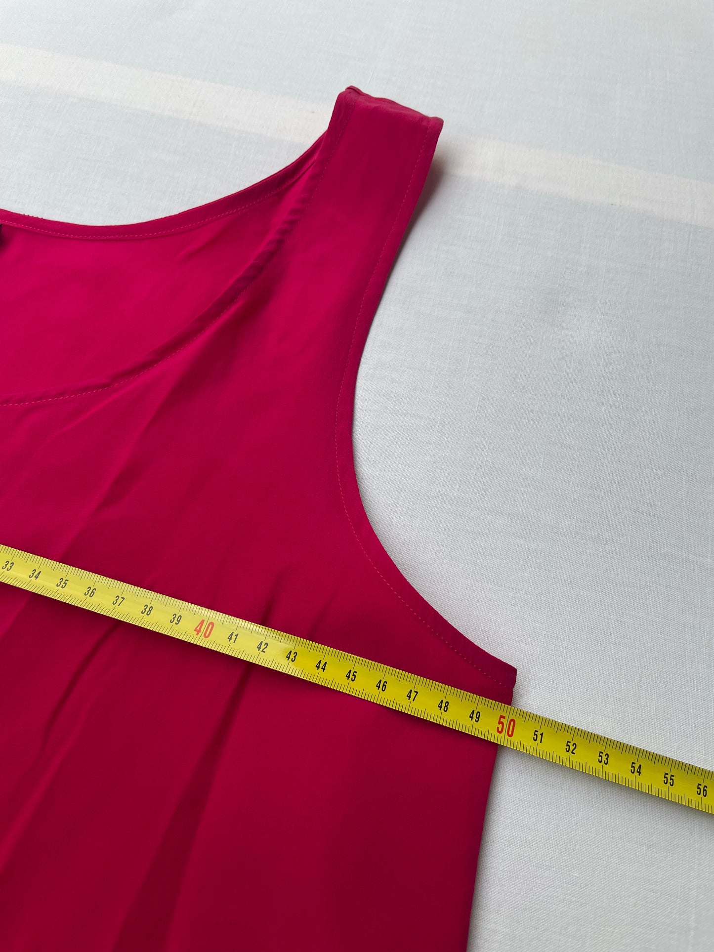 Top sartoriale in pura seta fucsia - taglia M