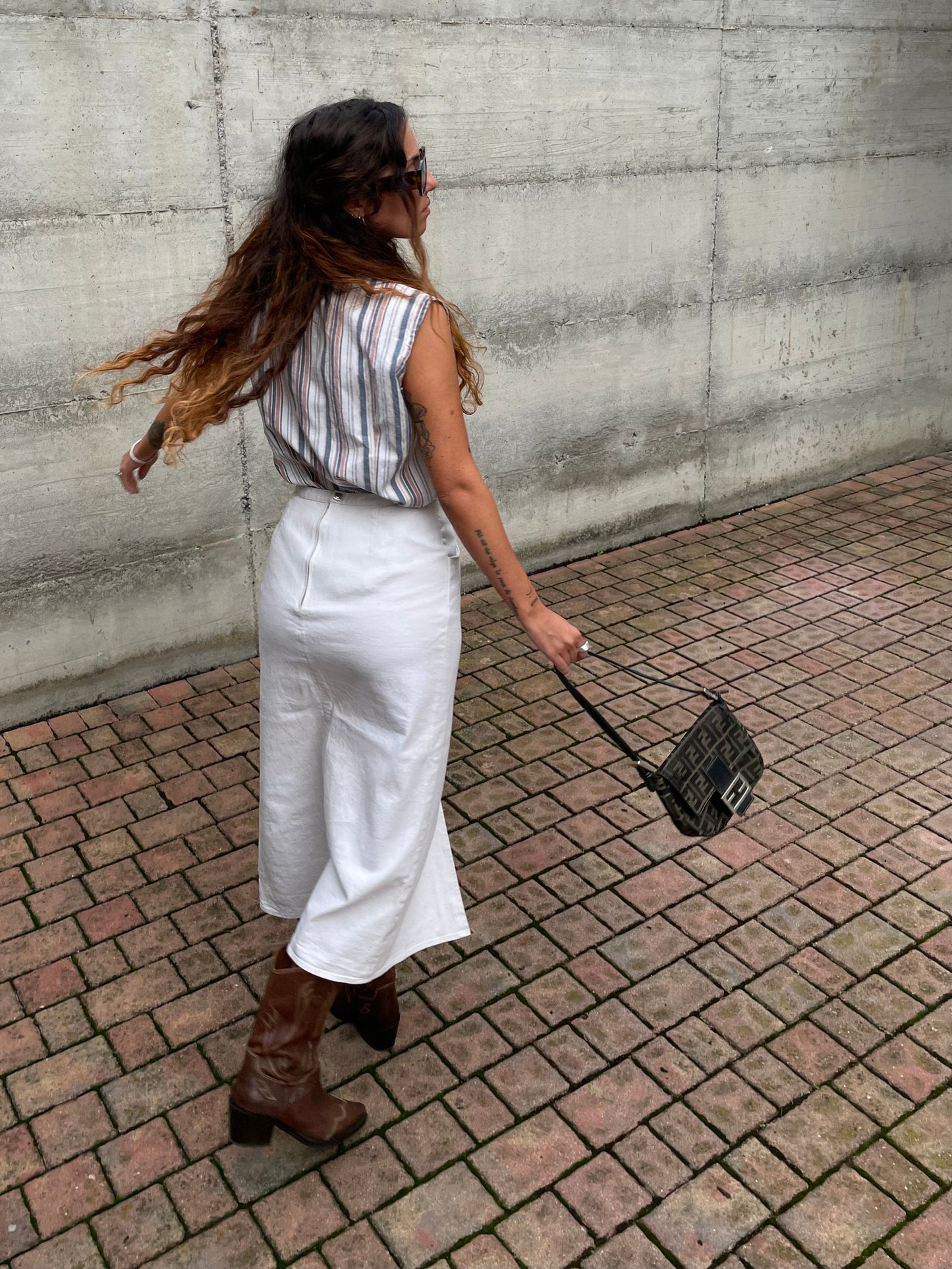 Longuette midi a matita con spacco frontale - taglia S