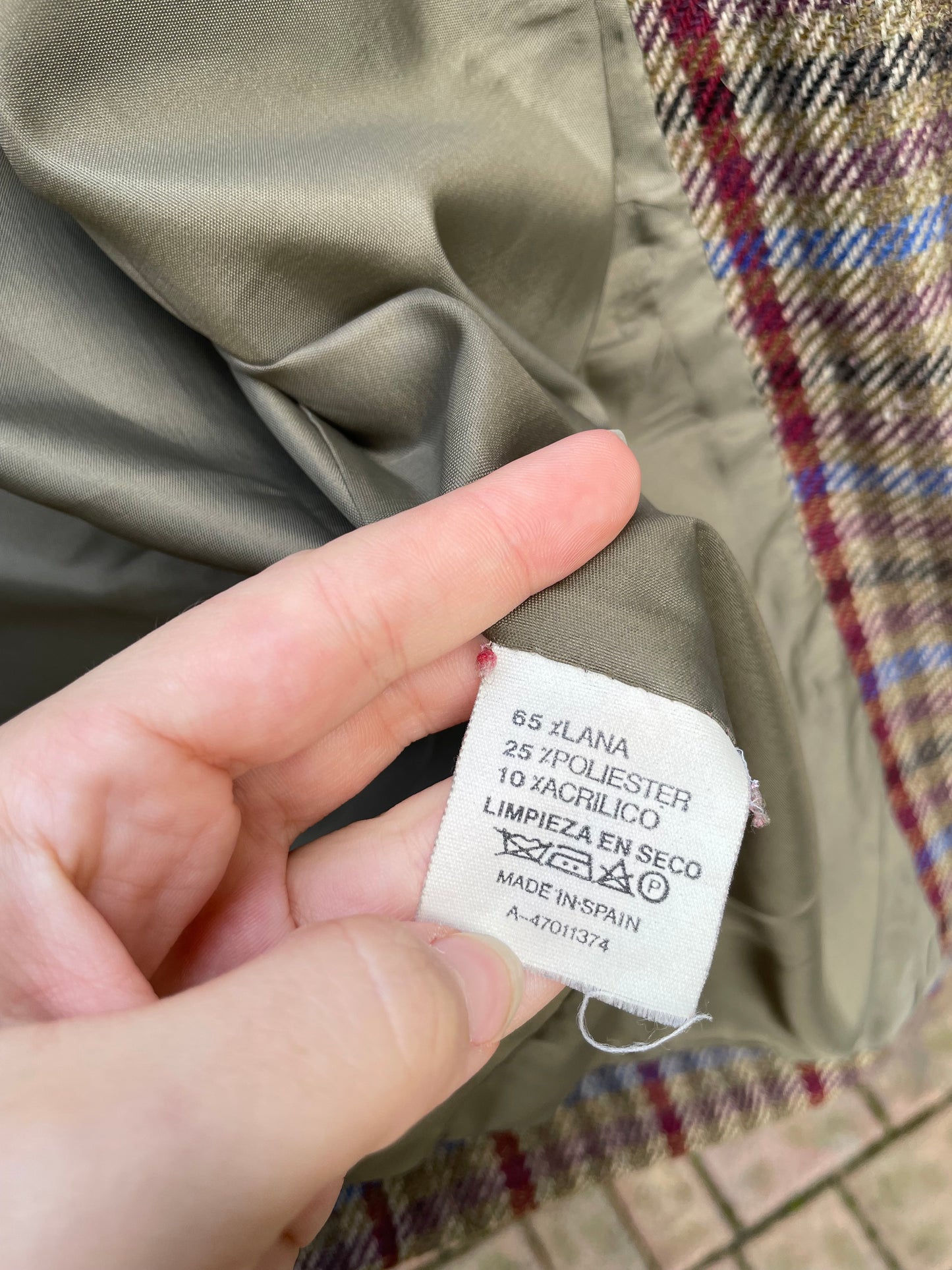 Blazer sartoriale doppiopetto tartan in misto lana