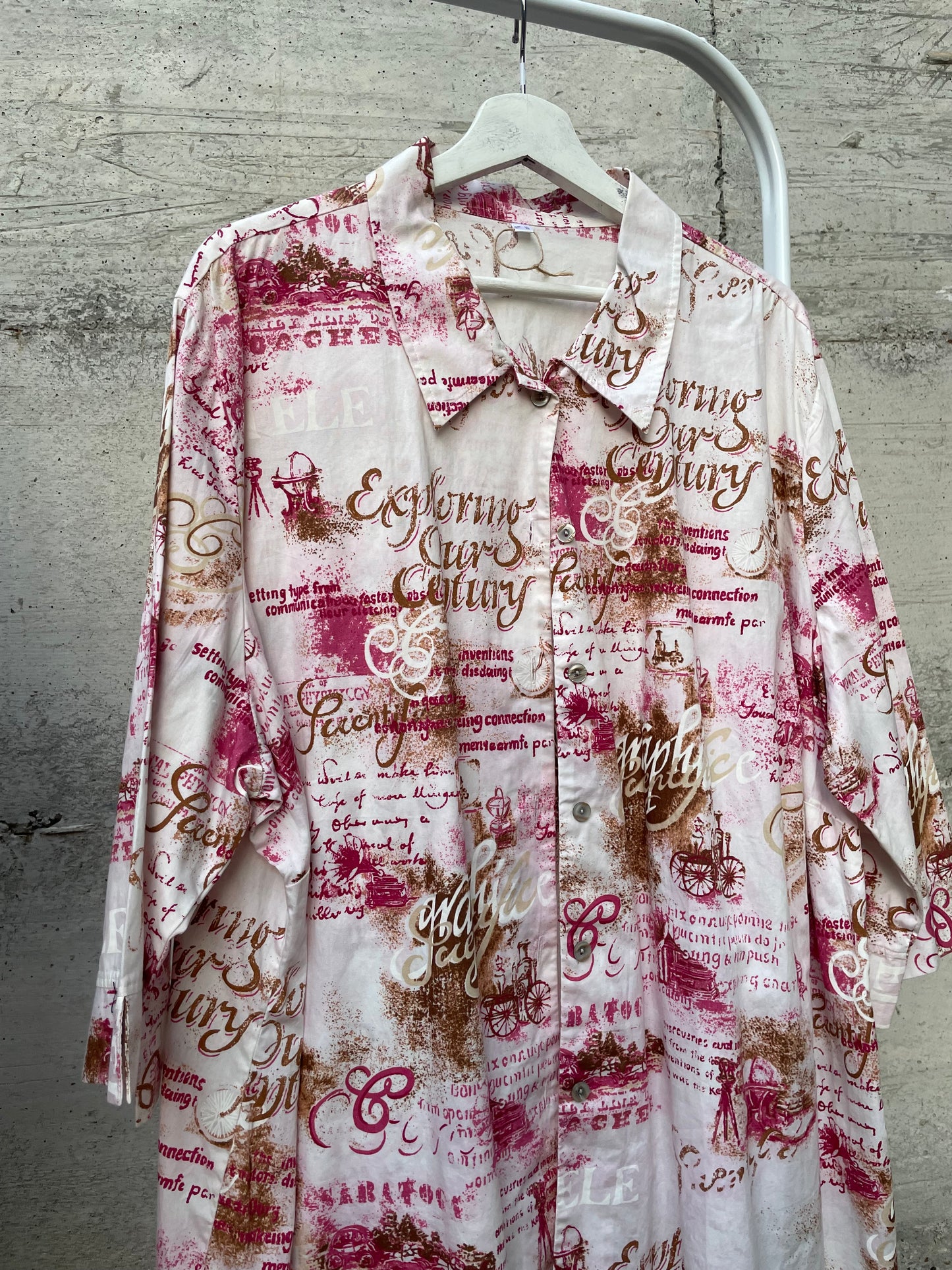 Maxi camicia kimono fantasia 100% cotone, taglia unica