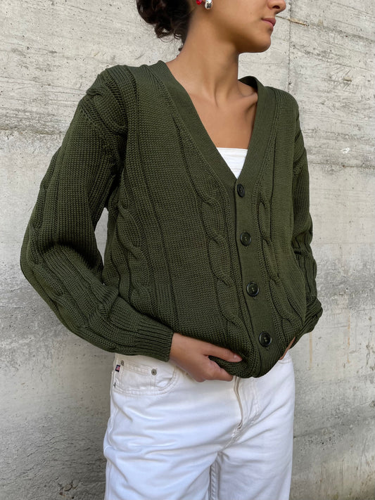 Cardigan sartoriale in misto lana e cotone - taglia M/L