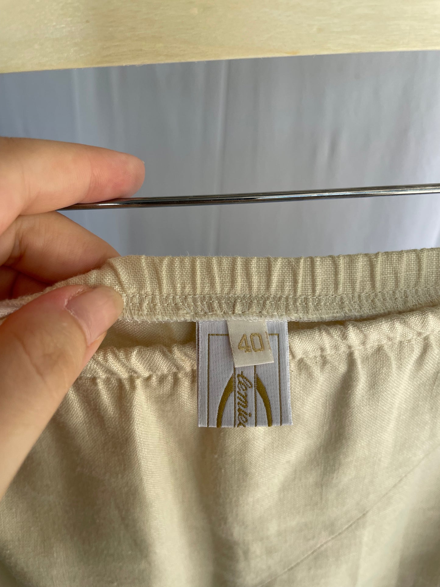 Gonna Y2K midi burro 100% lino, sartoriale Made in Italy, taglia 40it