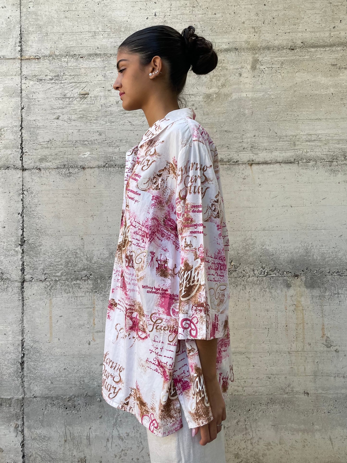 Maxi camicia kimono fantasia 100% cotone, taglia unica