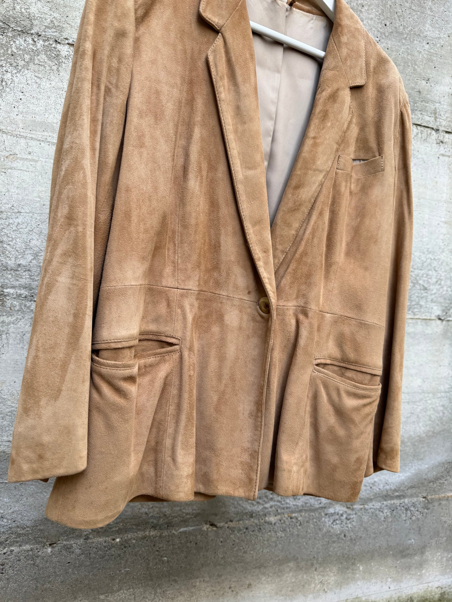 Blazer donna monopetto in renna color biscotto