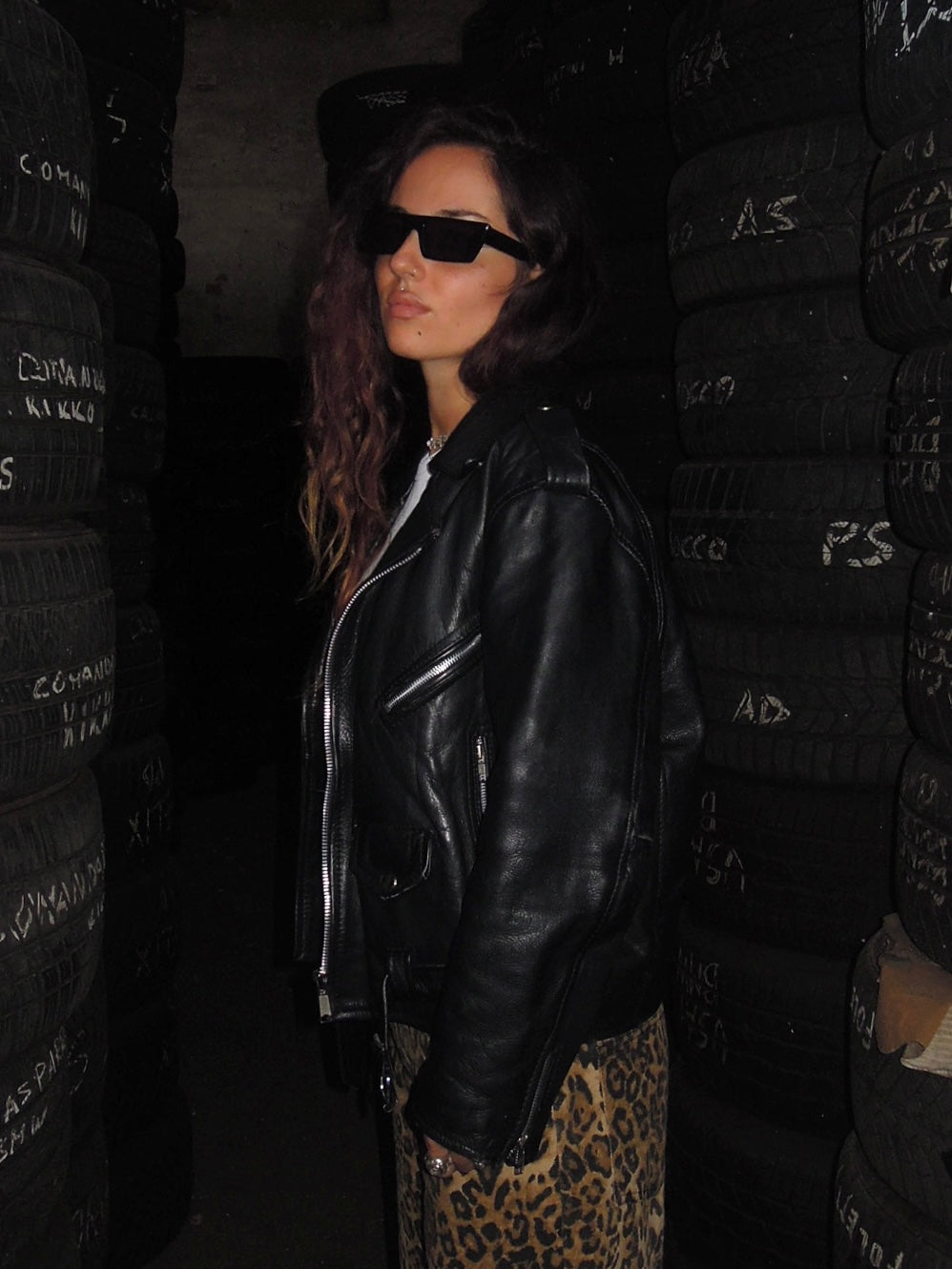 RARO chiodo vintage nero vera pelle in taglia piccola - XS uomo