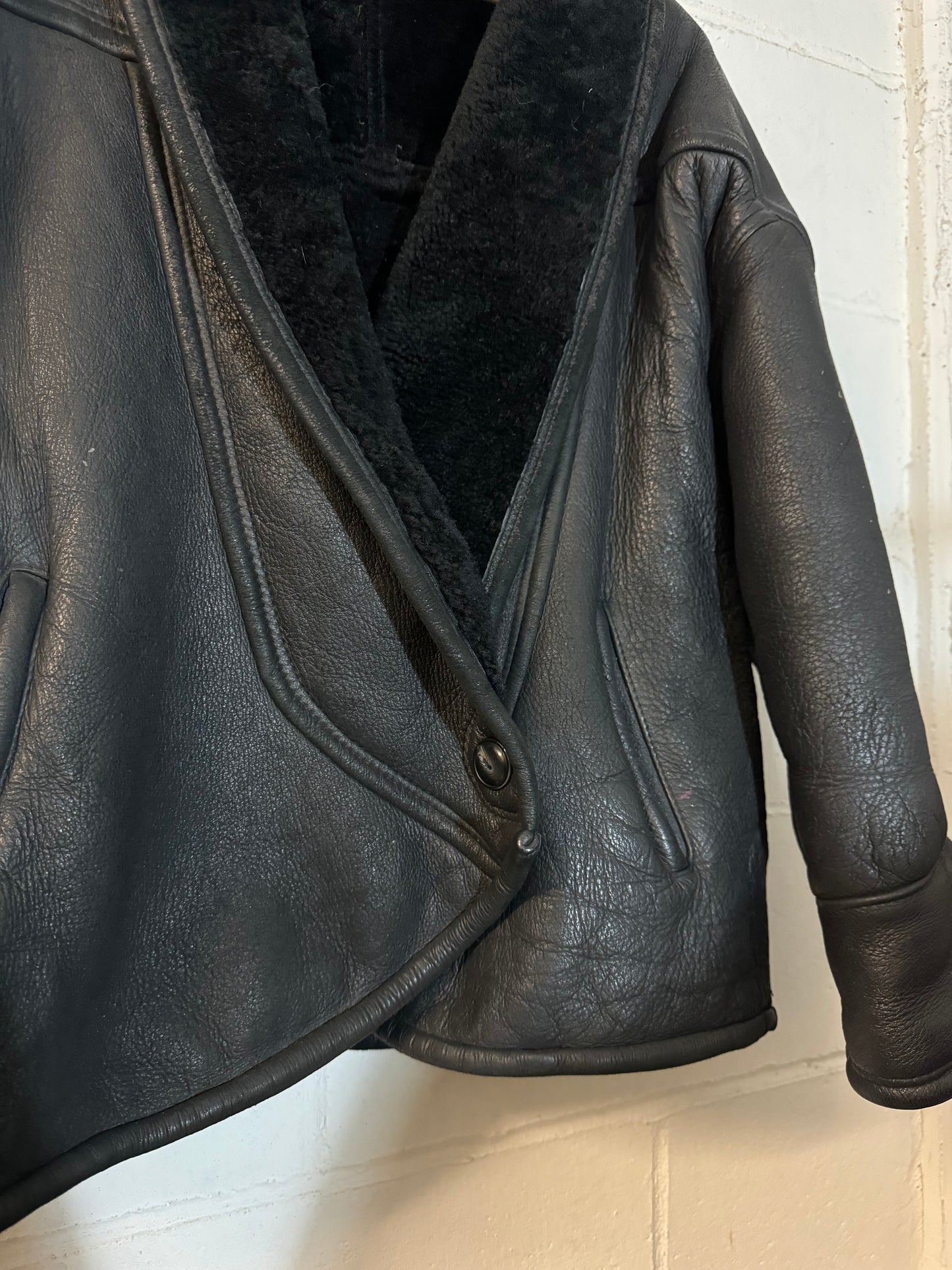 Montone Shearling cropped 80s, rara taglia 44it donna