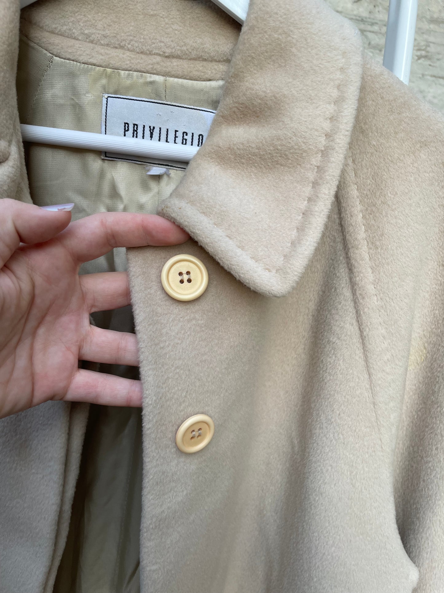 Cappotto sartoriale avorio in pura lana