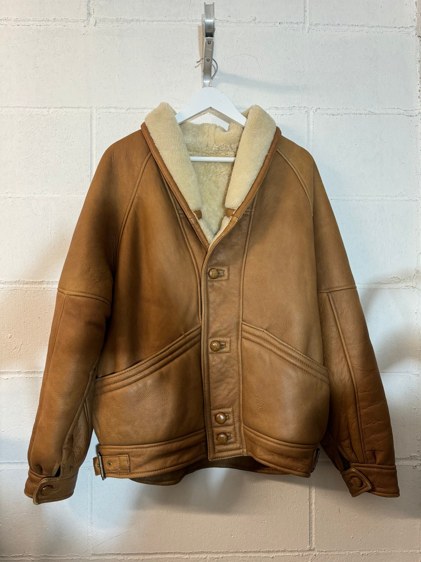 Bomber aviator Shearling caramello, taglia 52it uomo (L)