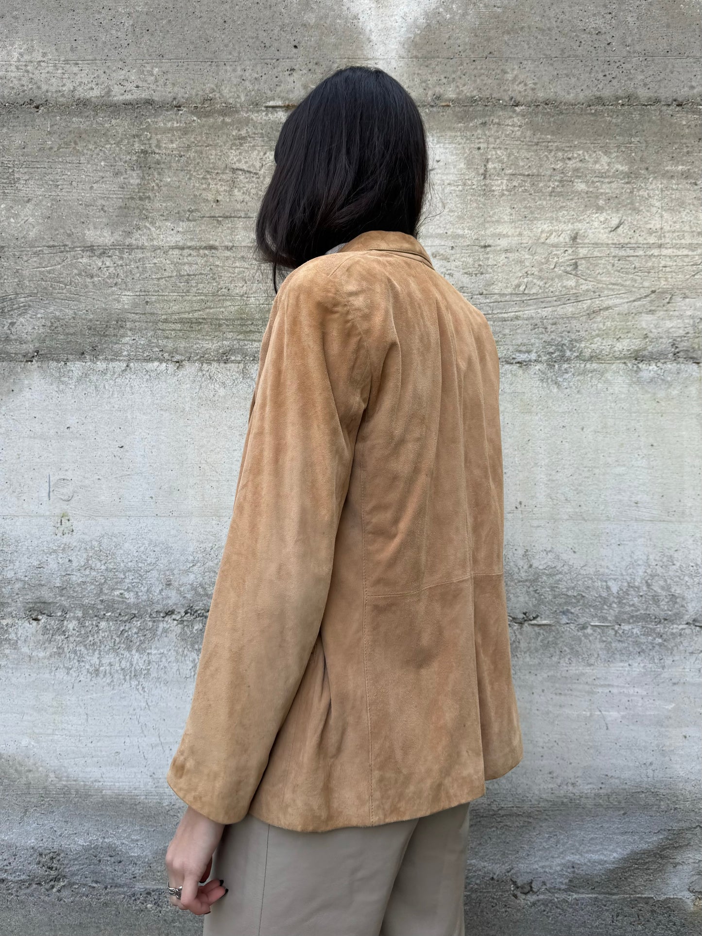 Blazer donna monopetto in renna color biscotto