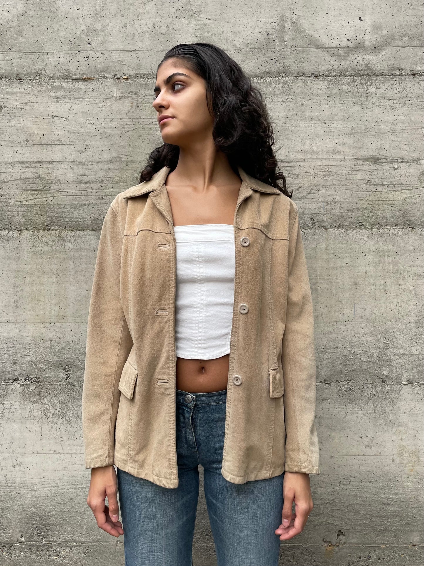 Blazer suede sabbia - taglia S/M