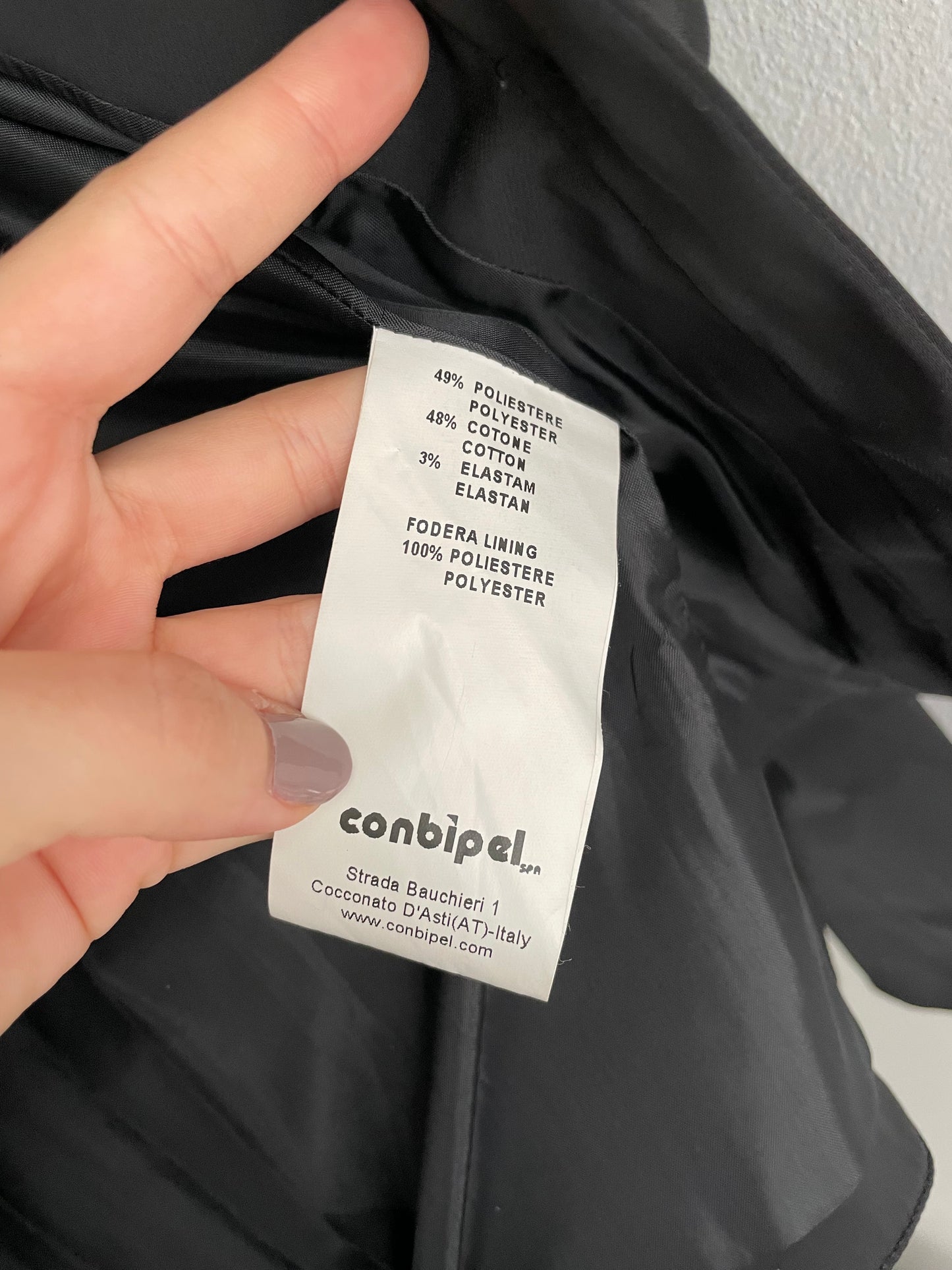 Giacchina raso nera Conbipel anni 90 - taglia S