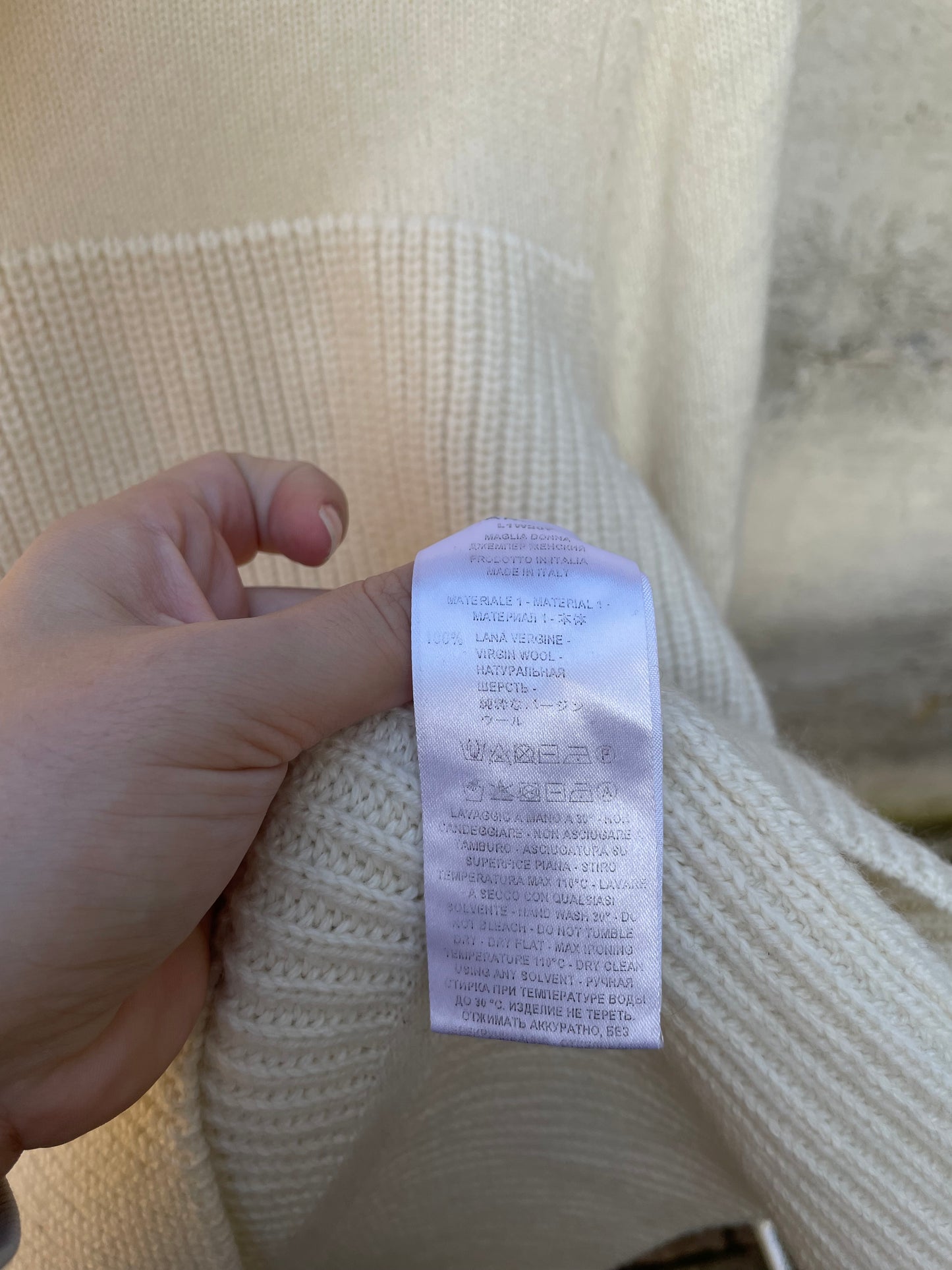 Dolcevita oversize burro Liviana Conti, 100% lana vergine - taglia M