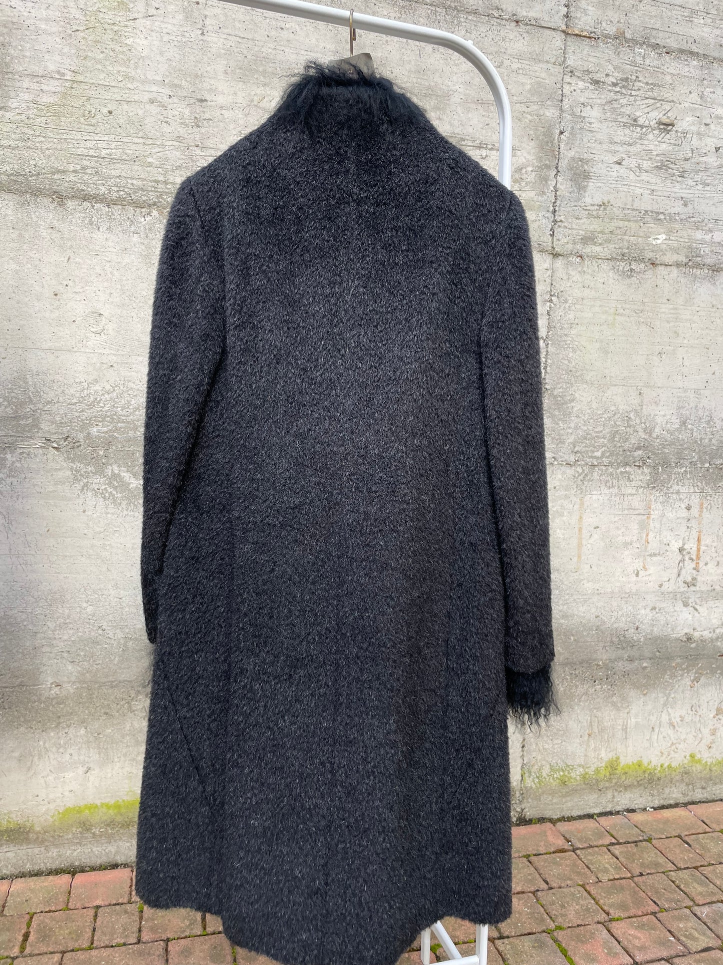 Cappotto Marella in misto alpaca e lana vergine, colletto e polsini in pelo di capra