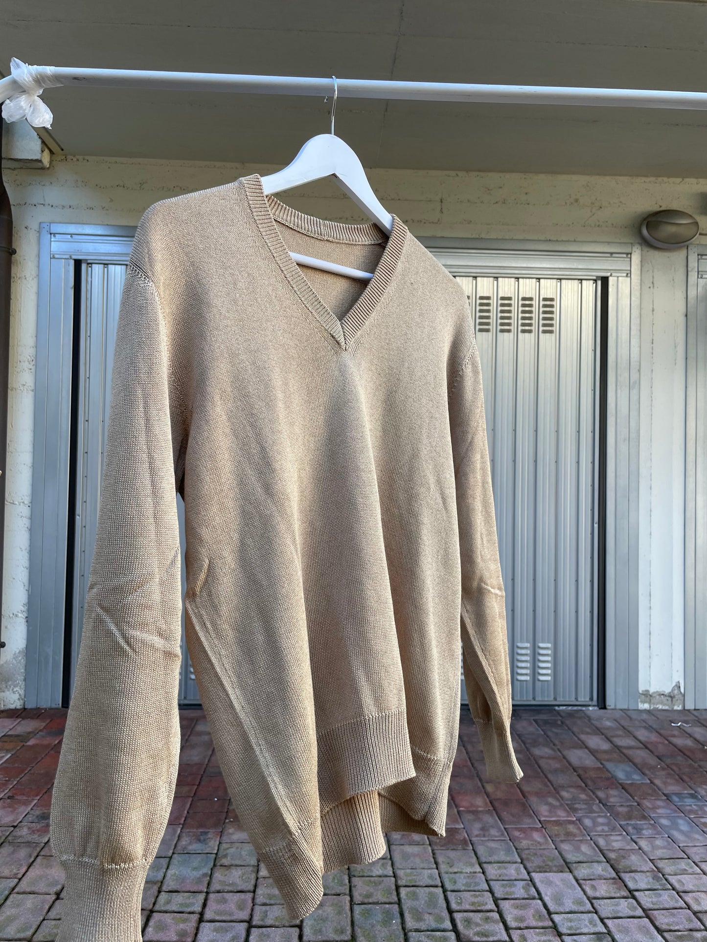 Maglioncino sartoriale 100% cotone scollo a V - taglia M