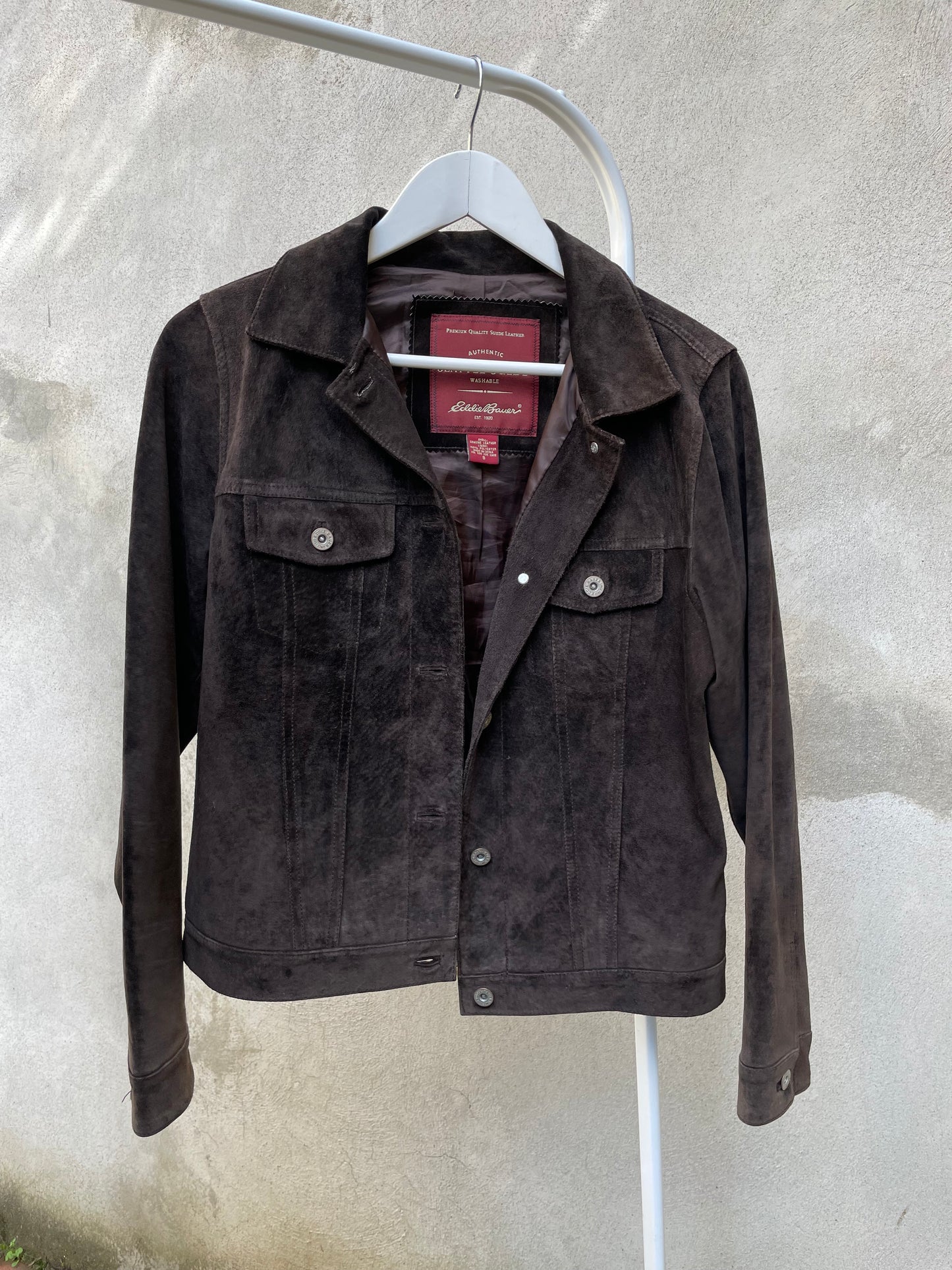 Giacca suede marrone