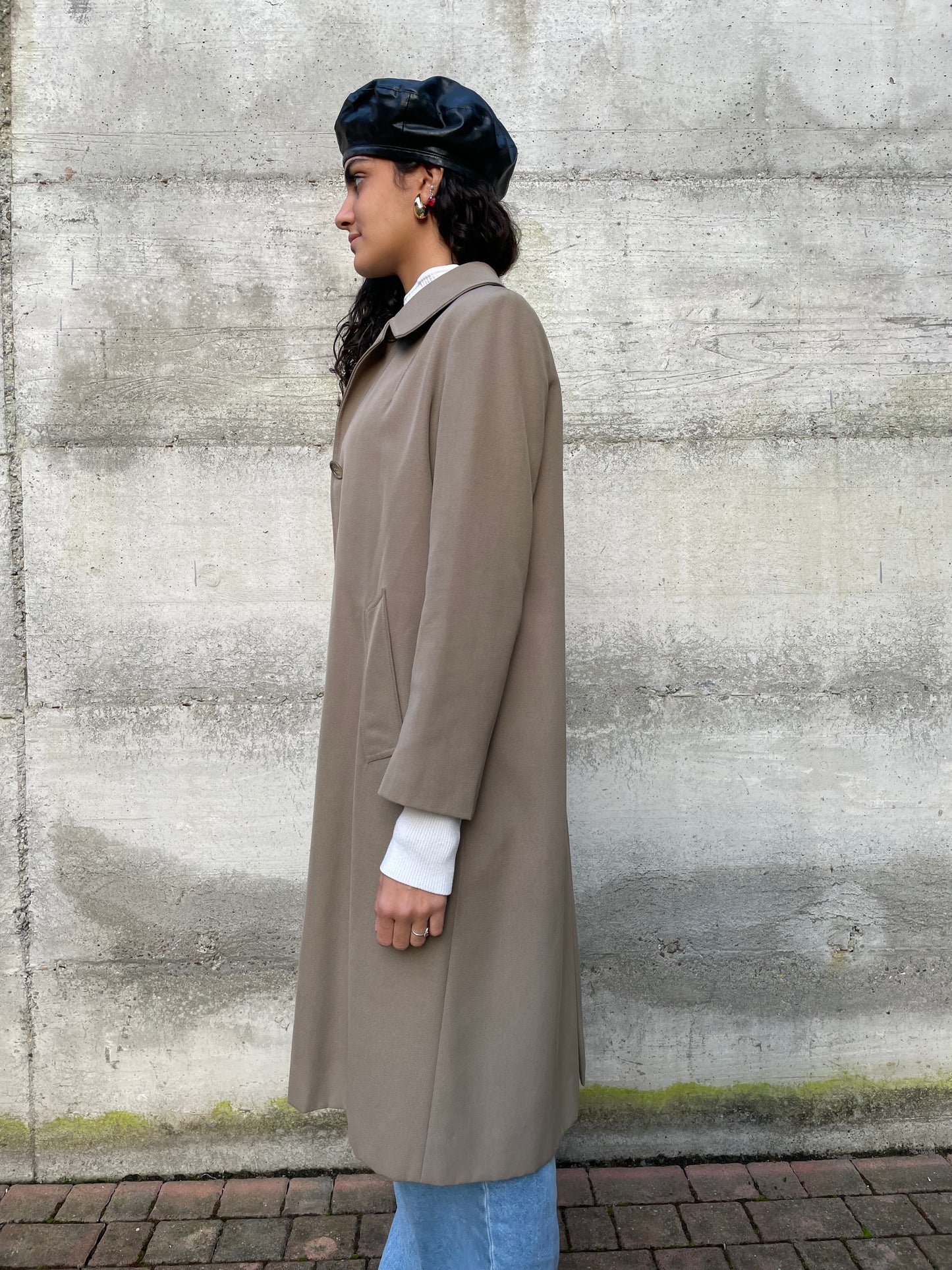 Soprabito sartoriale sabbia foderato misto lana