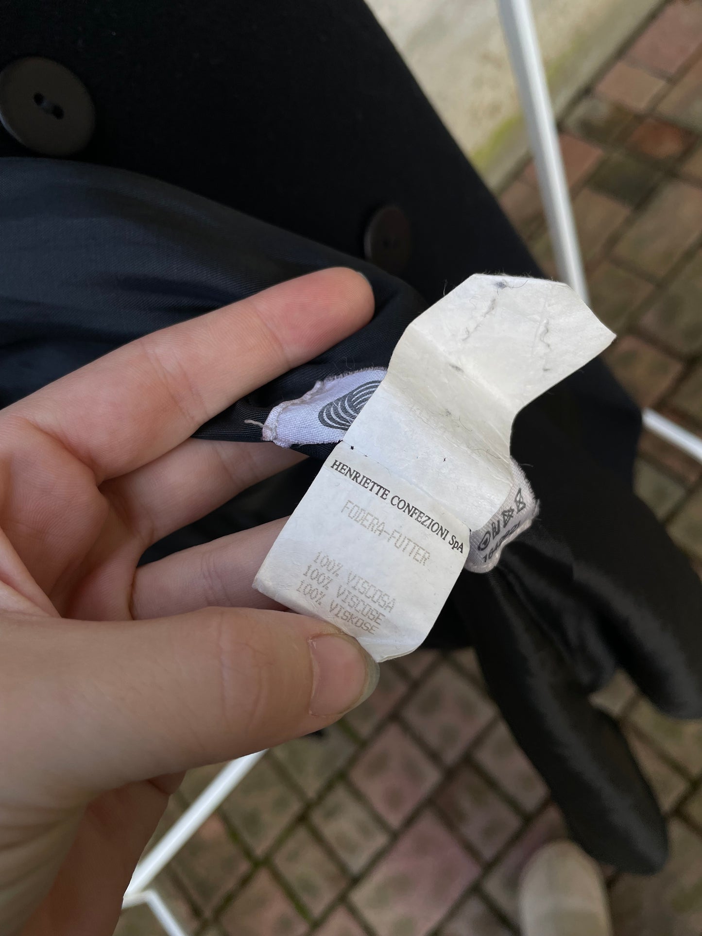 Cappotto nero sartoriale 100% lana vergine, taglia L