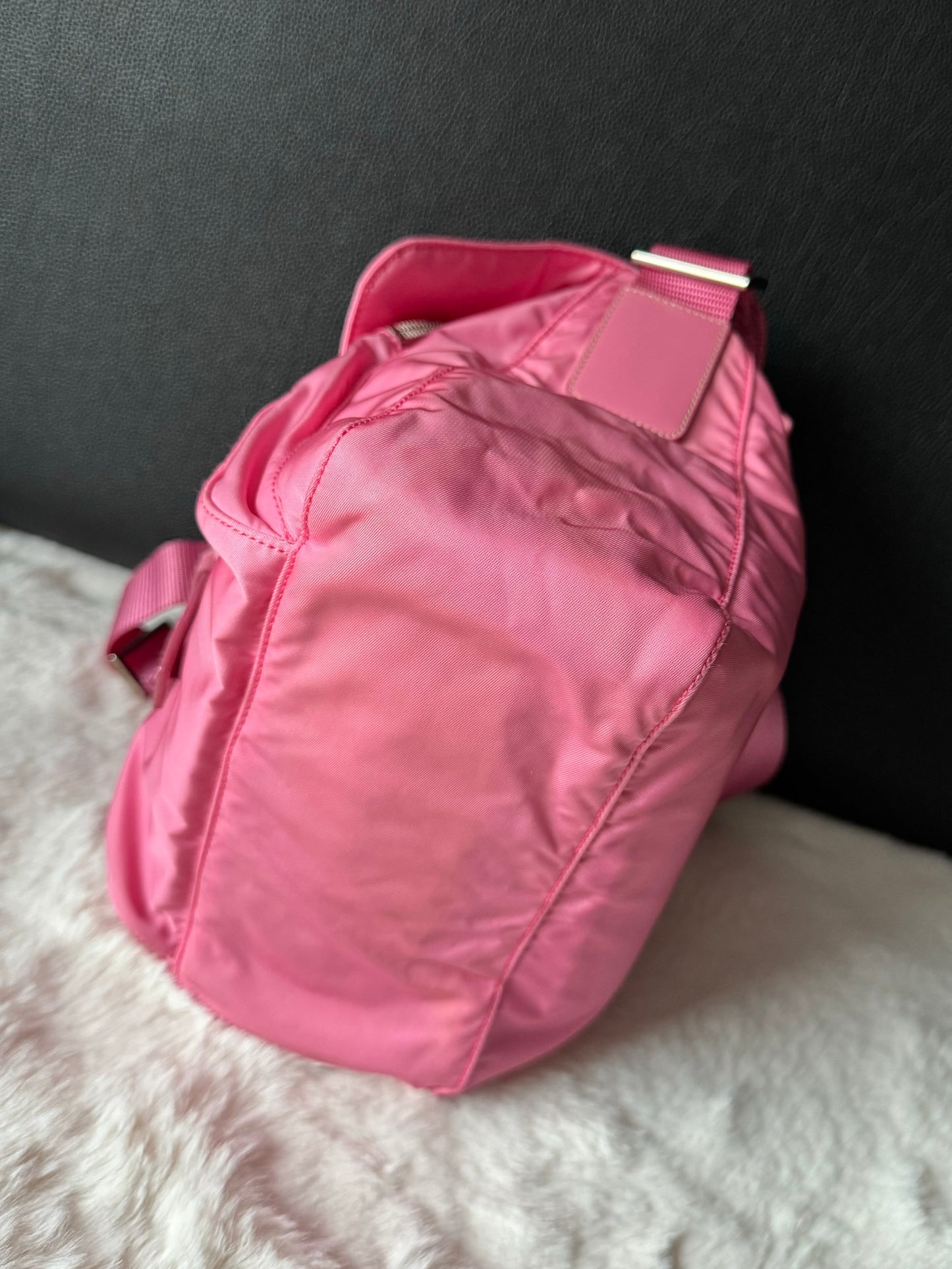 Borsa Prada Plain In Nylon - Color Begonia