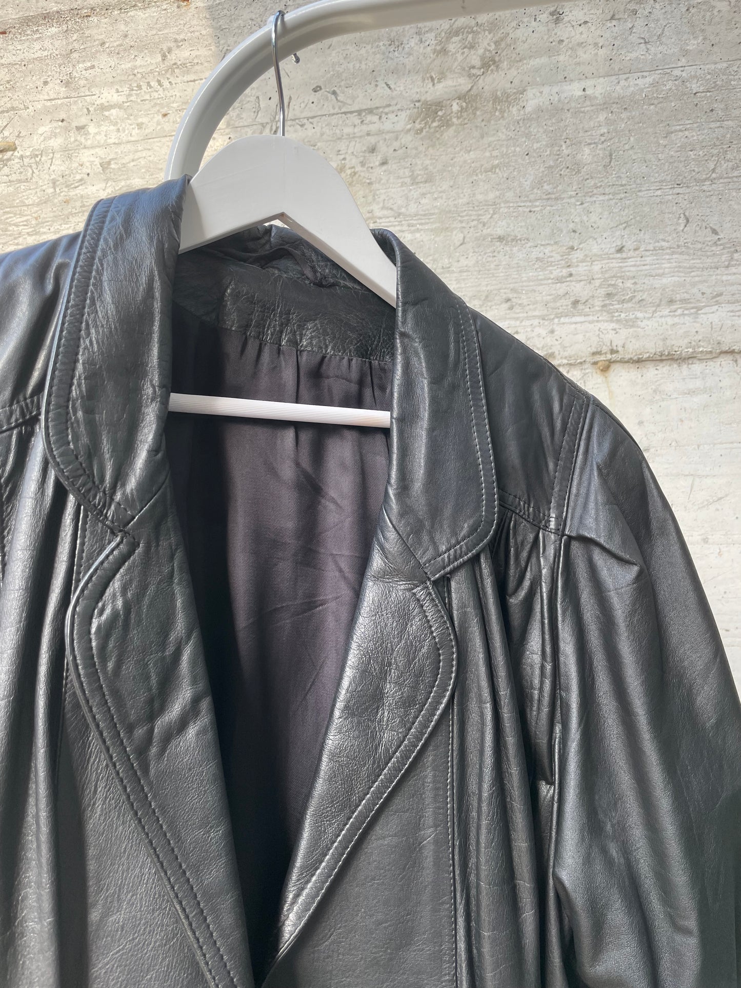 Giacca 80s vera pelle nera
