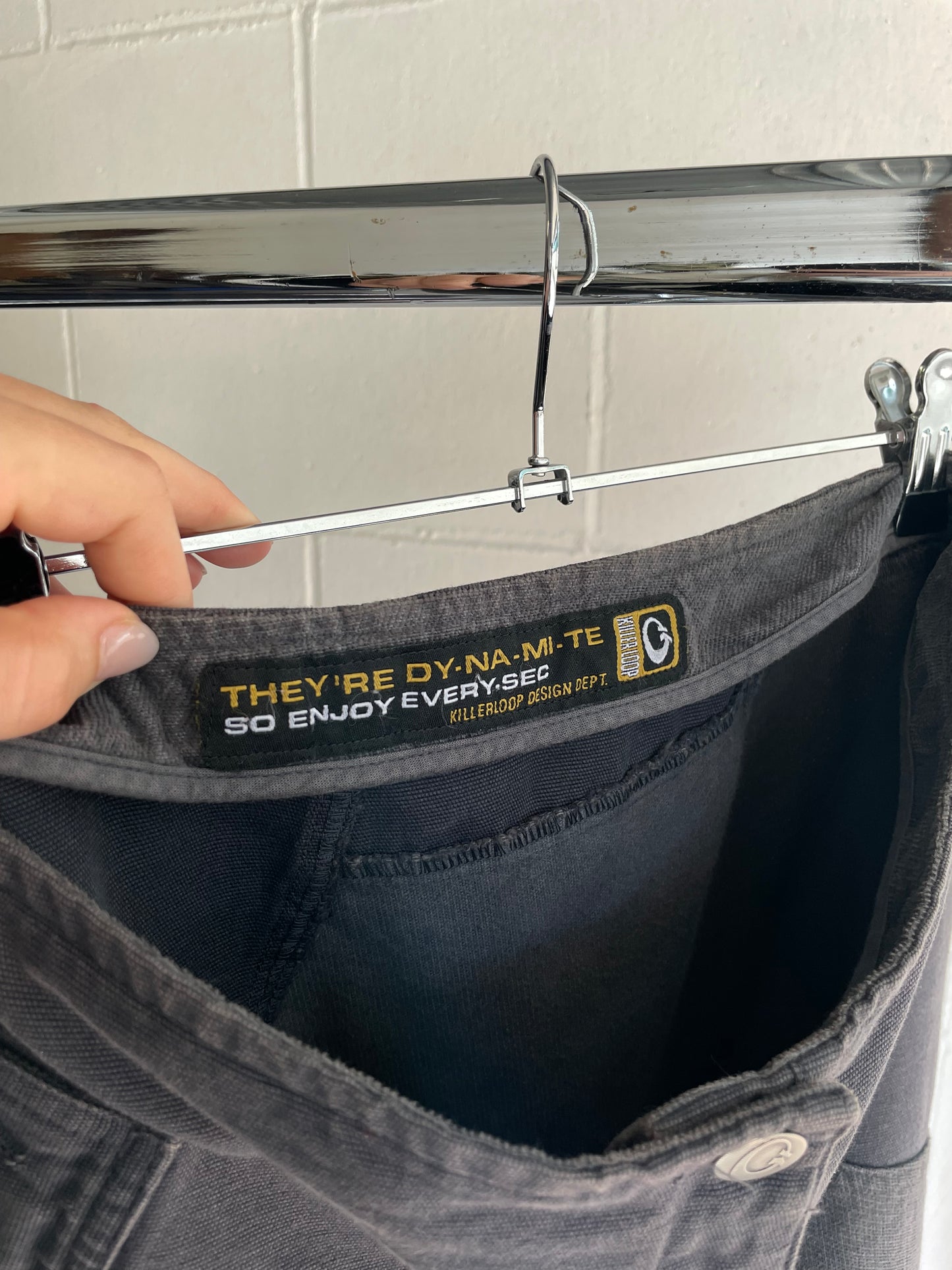 Gonna cargo midi denim 100% cotone - grigio/blu - S