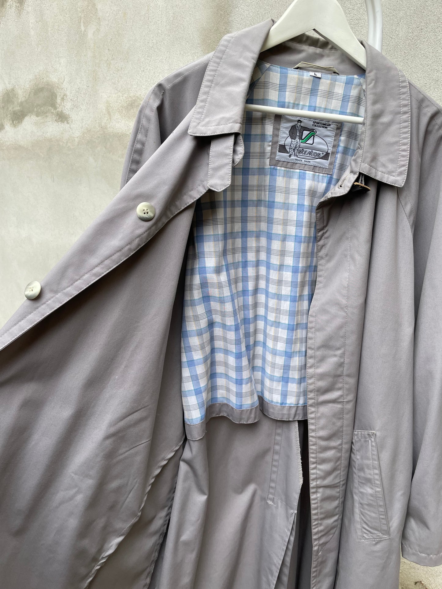 Trenchcoat lungo monopetto glicine